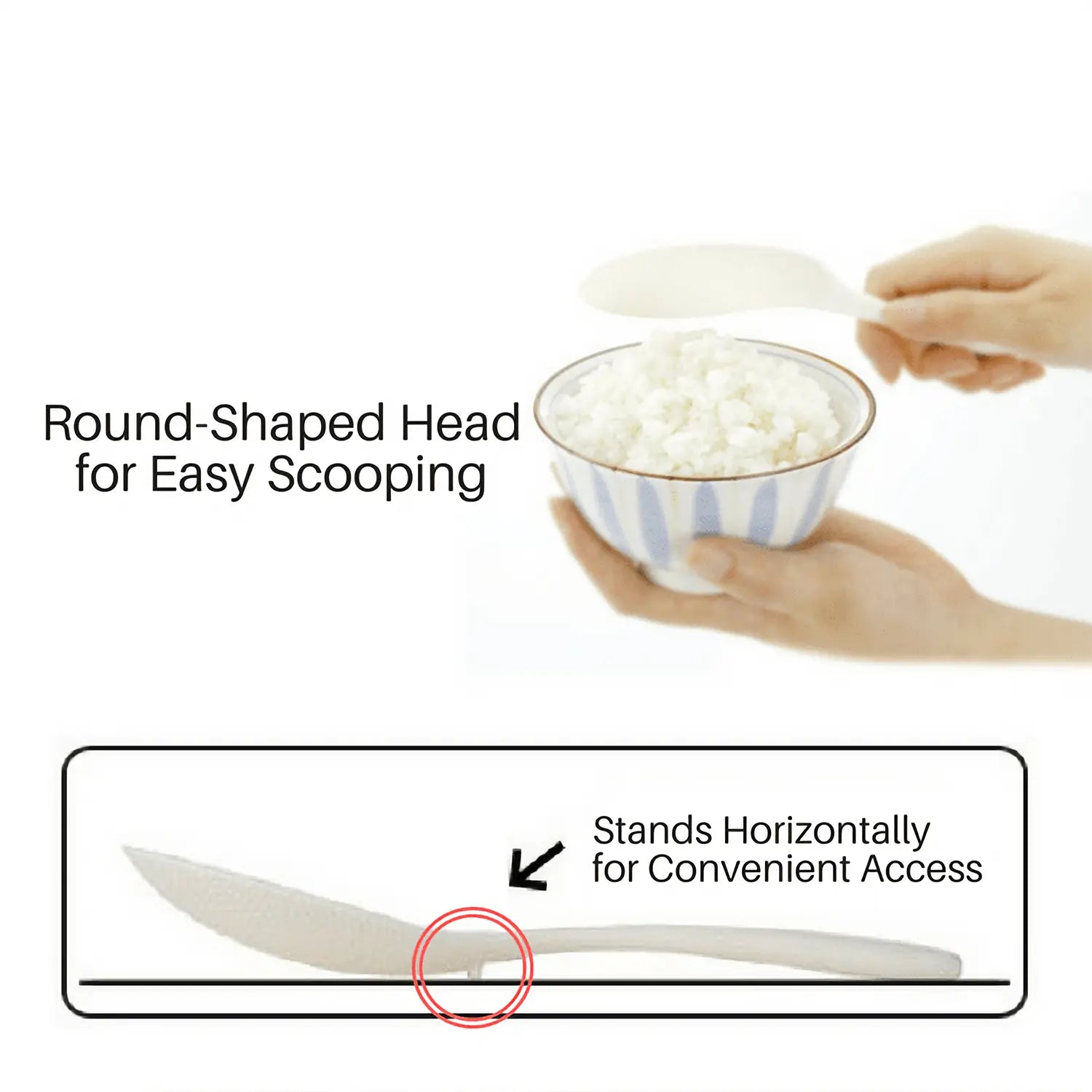 Akebono Polypropylene Spoon-Shaped Rice Spatula - Durable Kitchen Utensil for Cooking, Stirring & Serving Rice - Perfect for Rice Cookers, Sushi Making & Asian Cuisine
