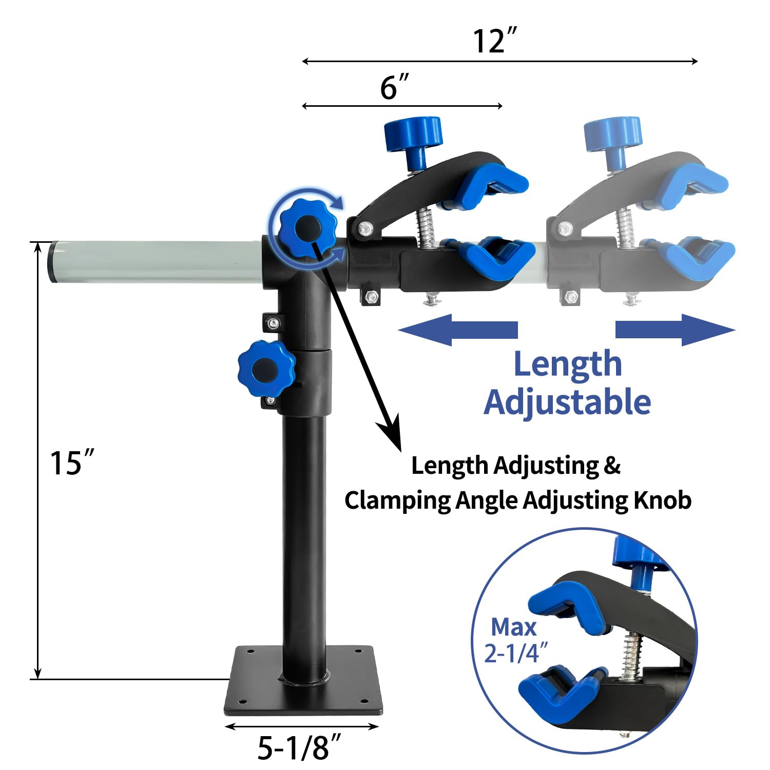 Adjustable Bike Repair Stand - Heavy Duty Wall Mount & Workbench Clamp for Home Bicycle Maintenance | Perfect for Garage, Workshop & Outdoor Bike Repairs