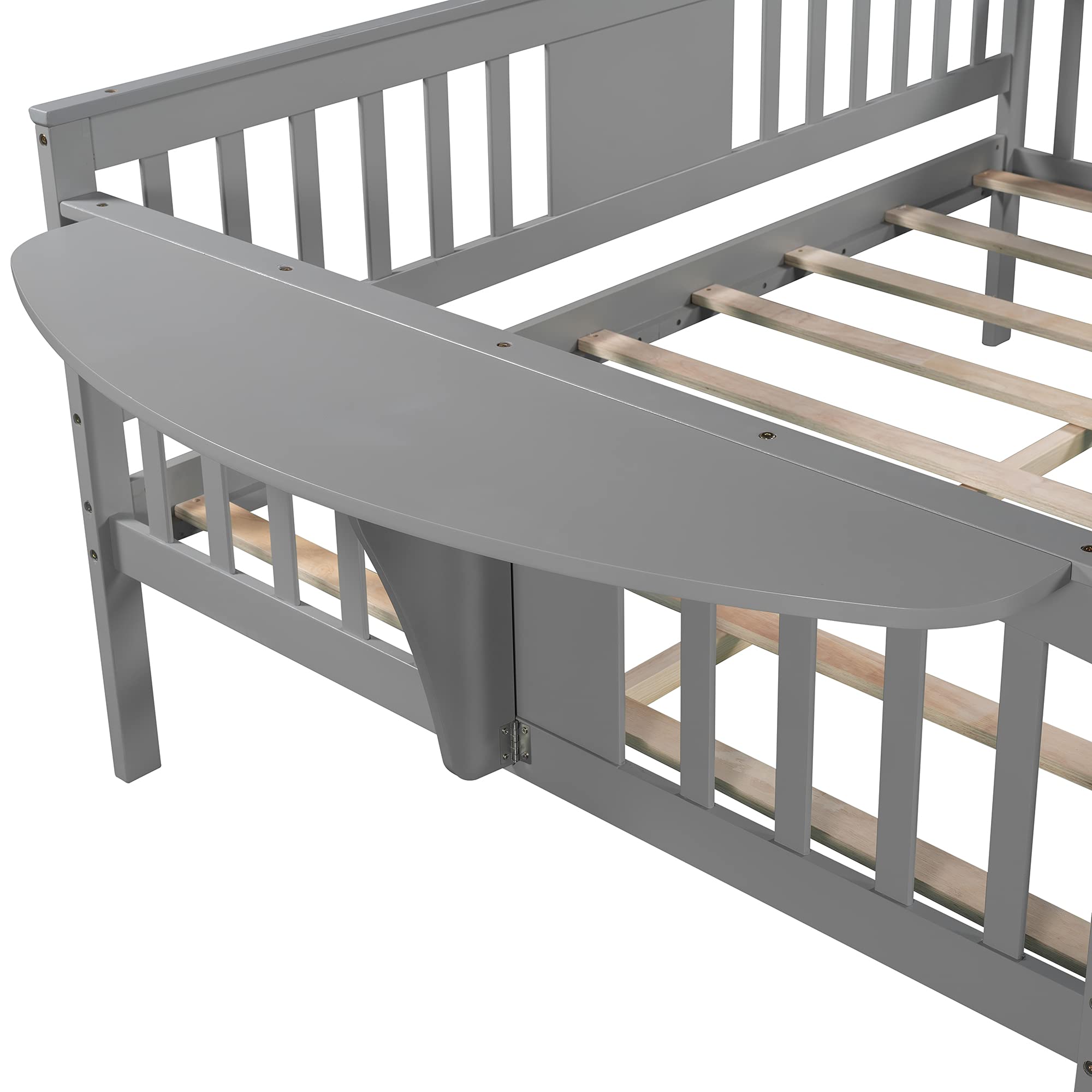 Wood Daybed Frame for Adults - Twin Size Sofa Bed with Storage | Modern Gray Convertible Couch for Bedroom & Living Room | Perfect for Guest Rooms, Small Apartments & Lounge Areas
