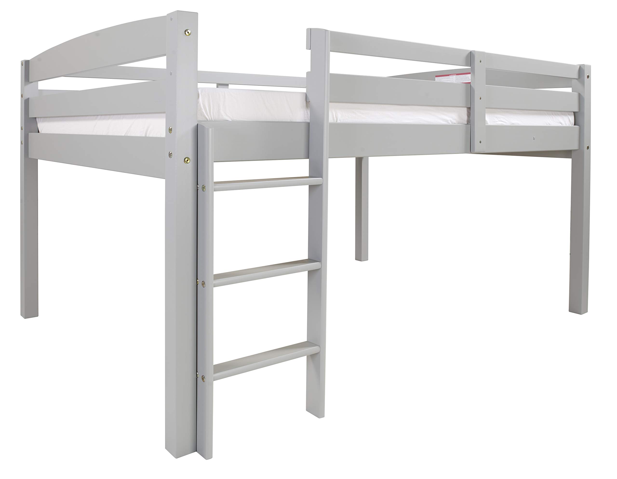Concord Junior Loft Bed with Desk - Full Size Grey Wooden Bunk Bed for Kids & Teens - Space Saving Study & Sleep Solution for Small Bedrooms