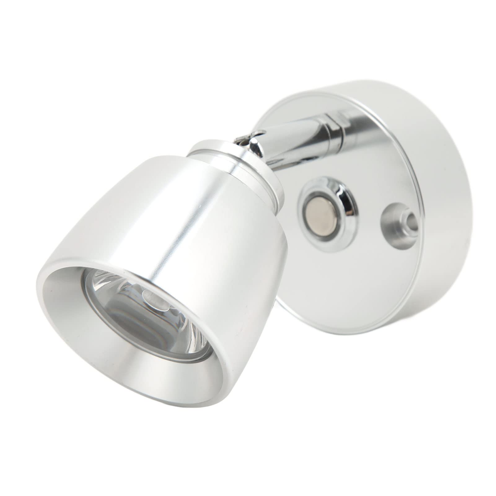 RV Reading Light with Dimmer Switch - Wall Mount USB LED Light for Caravan, Trailer, Boat & Bedroom - Silver & Neutral White | Perfect for Night Reading, Camping & Travel