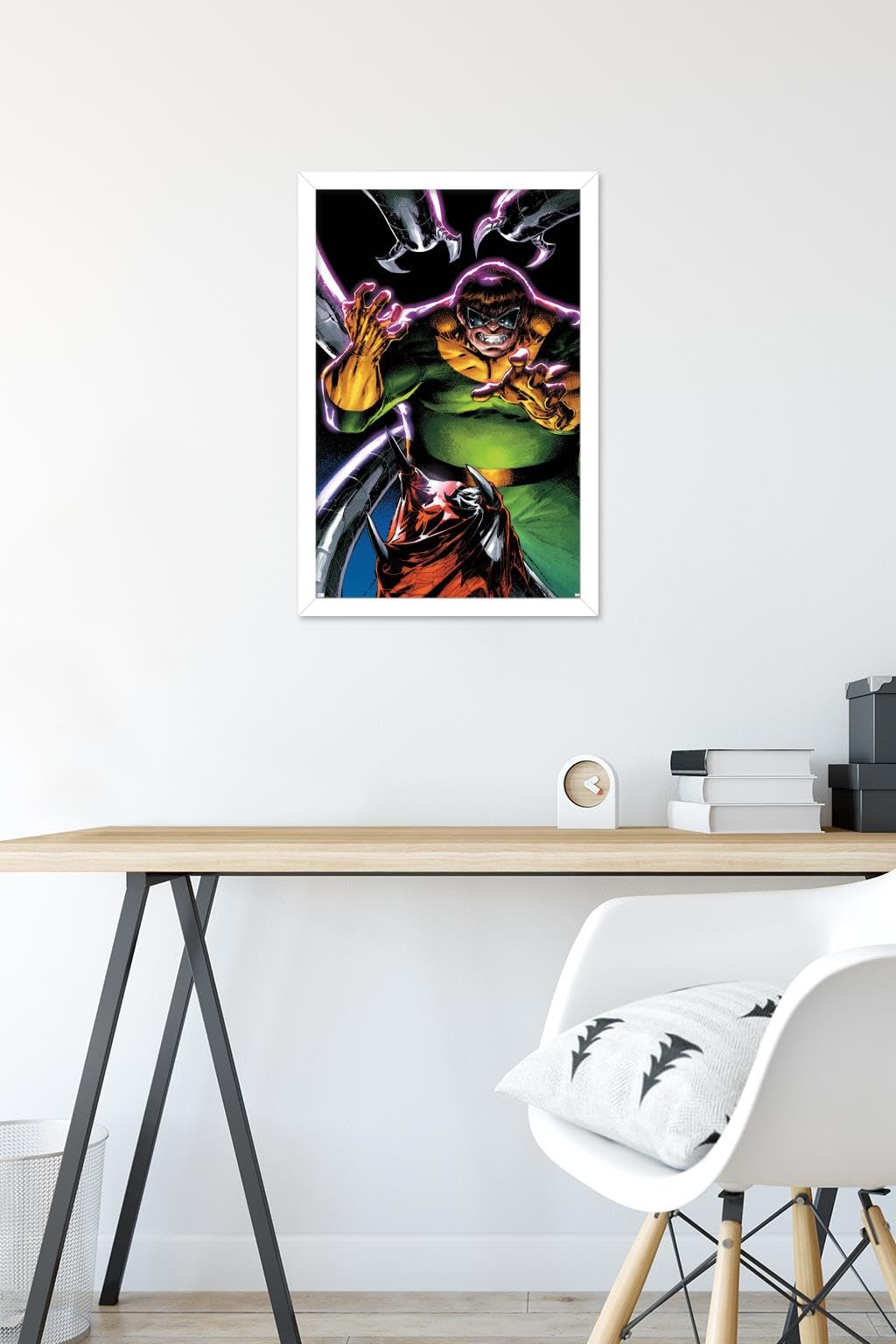 Marvel Comics Doctor Octopus Wall Poster - The Amazing Spider-Man #3 Art Print, 22.4x14.7 Inches White Framed Version | Superhero Decor for Bedroom, Office & Game Room