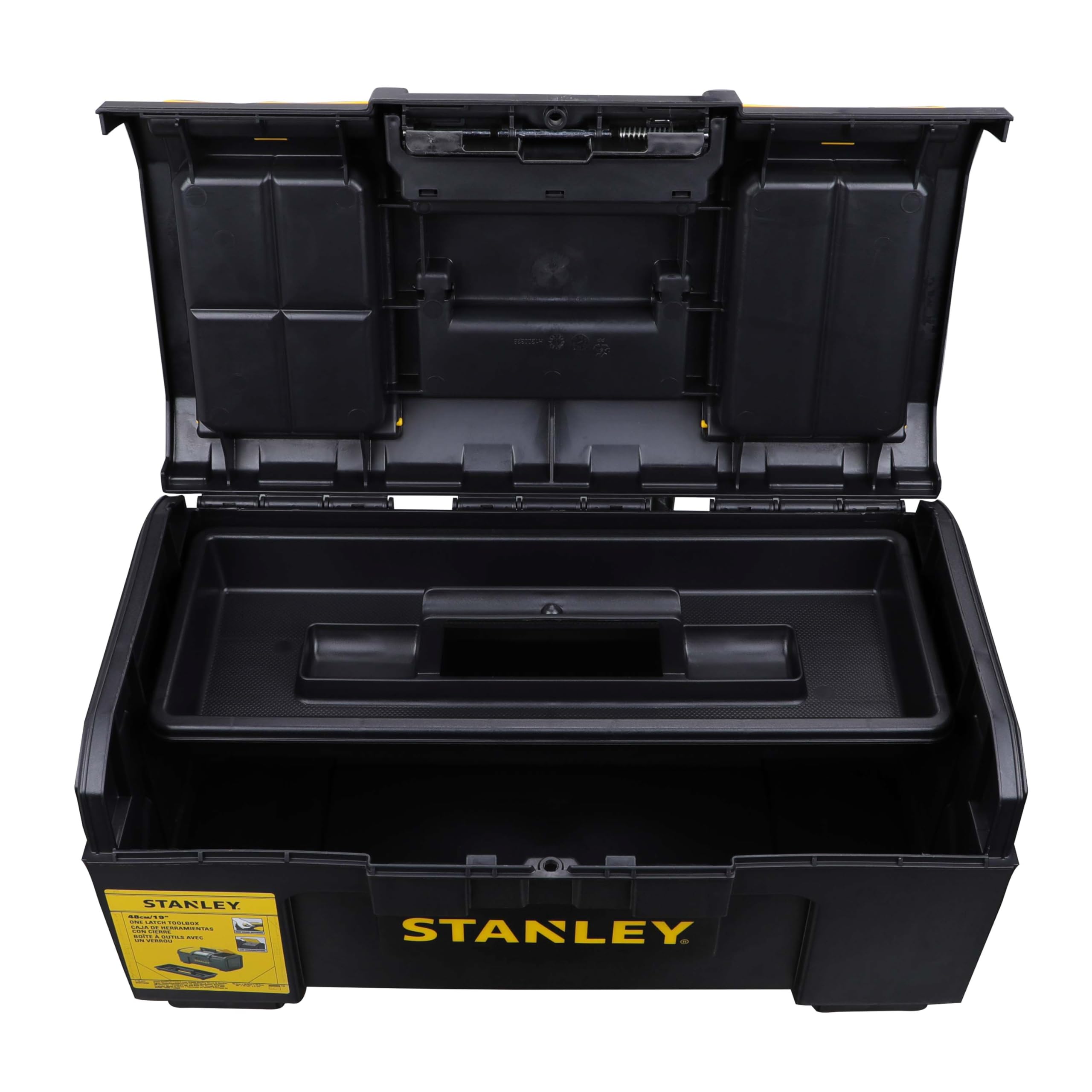 Stanley 19-Inch One Touch Toolbox - Heavy Duty DIY Tool Storage Organizer with Easy Access for Home, Garage & Workshop Projects