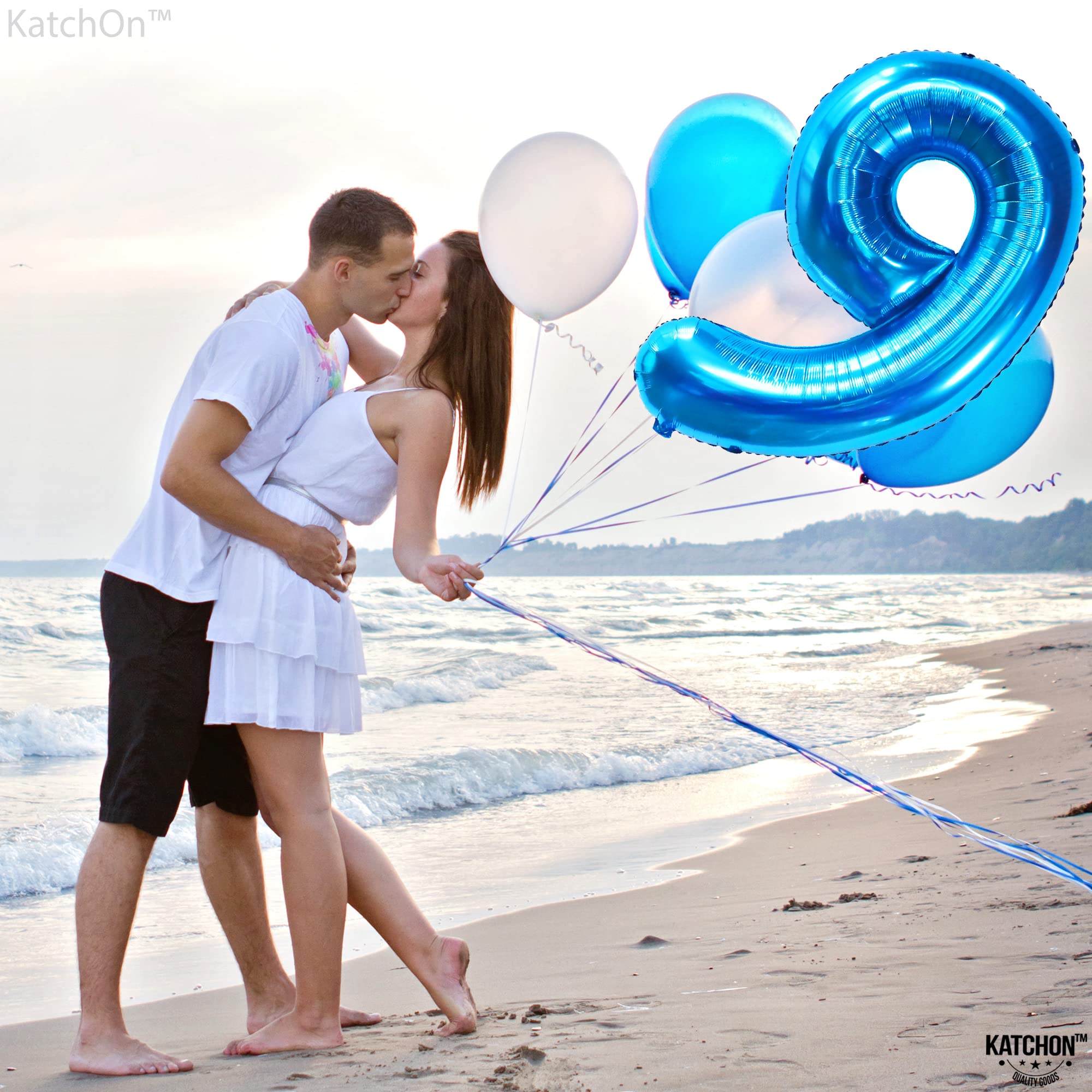 KatchOn Giant Blue Number 9 Balloon - 40 Inch Large Foil Balloon for 9th Birthday Party Decorations, Baby Shower, Anniversary & Graduation Celebrations | Perfect for Photo Backdrops & Event Centerpieces