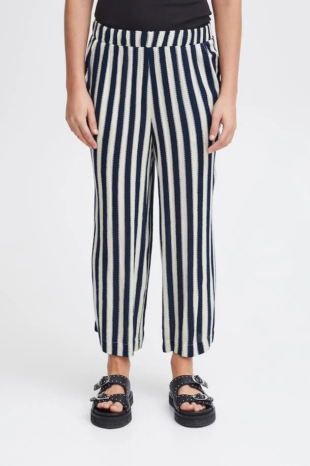 Marrakech Wide Leg Pants for Women - Bohemian Striped Palazzo Trousers with Elastic Waist | Perfect for Yoga, Beach Vacation & Summer Outfits