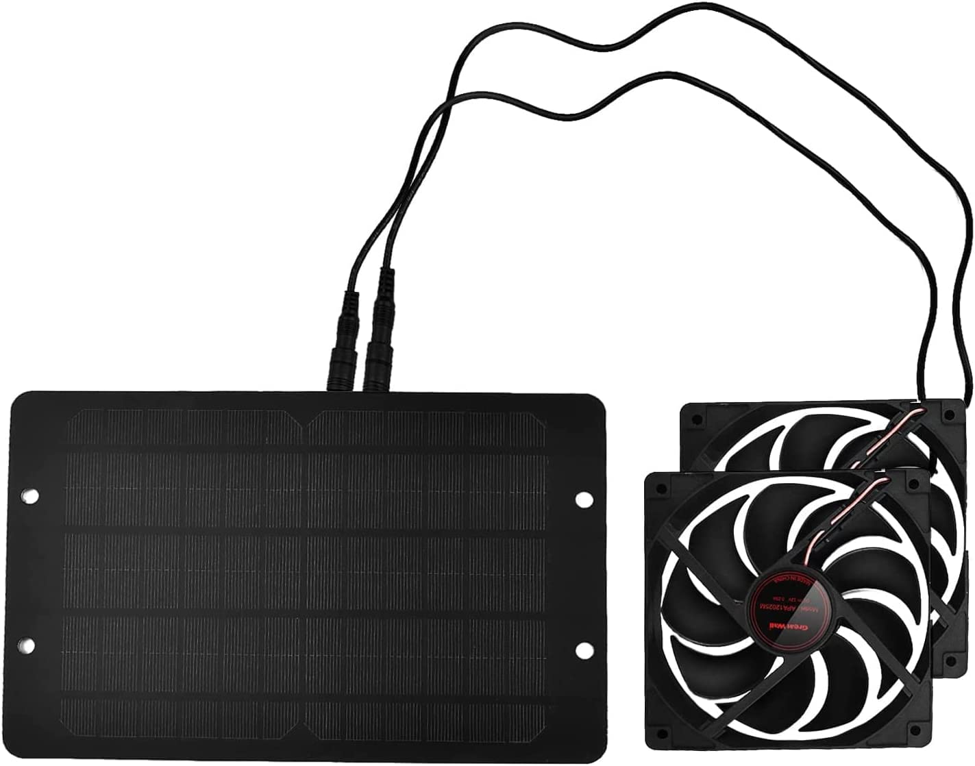 10W 12V Solar Powered Fan Kit - Waterproof Outdoor Ventilation Fan with 2M Cable for Chicken Coop, Greenhouse, Pet House & Shed | Portable Solar Panel Exhaust Fan for Cooling, Air Circulation & Ventilation