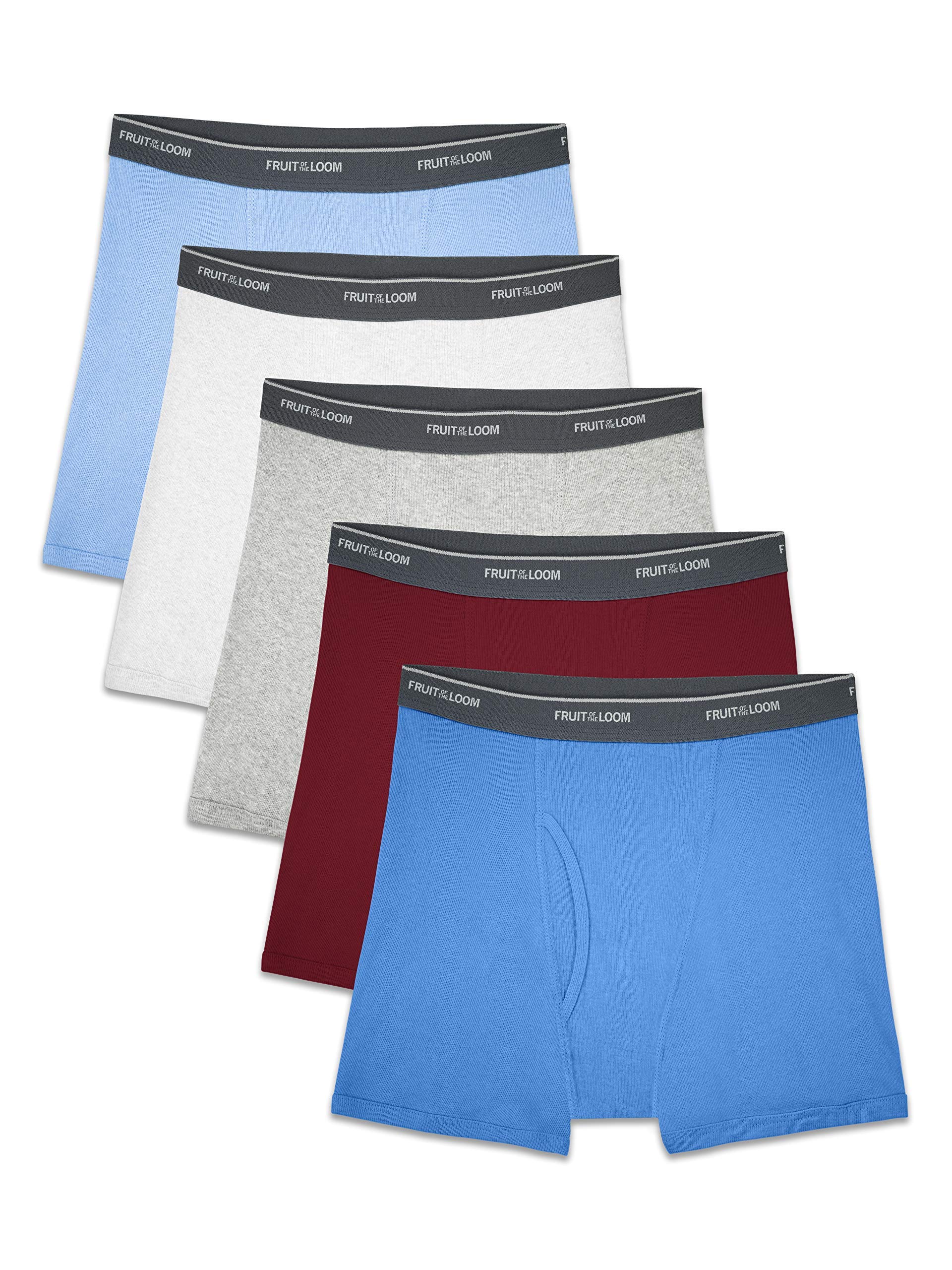 Fruit of the Loom Boys' 5-Pack Assorted Print Boxer Briefs - Soft Cotton Underwear for Kids, Comfortable & Breathable - Perfect for School, Sports & Everyday Wear
