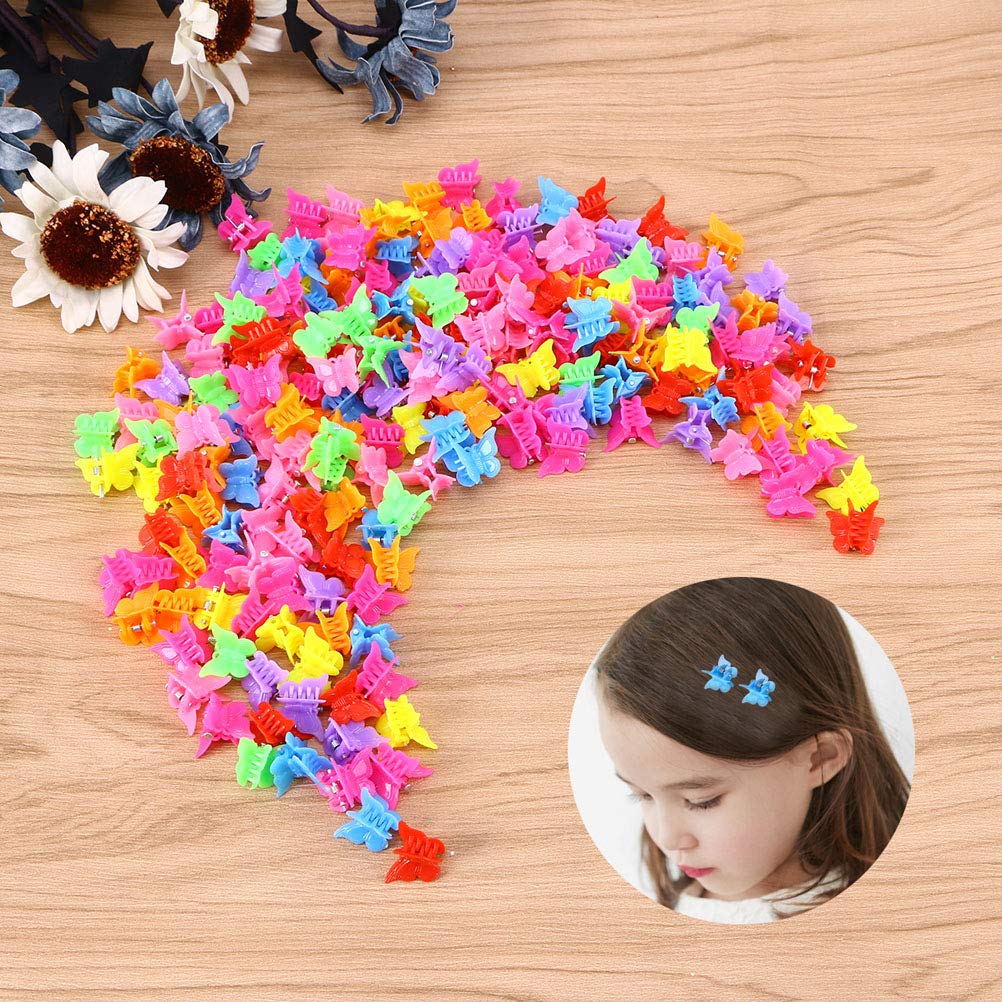 300 Pcs Butterfly Hair Clips - Mixed Colors Hair Claw Clips, Mini Jaw Clips with Strong Hold - Barrettes for Women, Girls, Kids - Perfect for School, Parties, Weddings & Daily Hairstyles