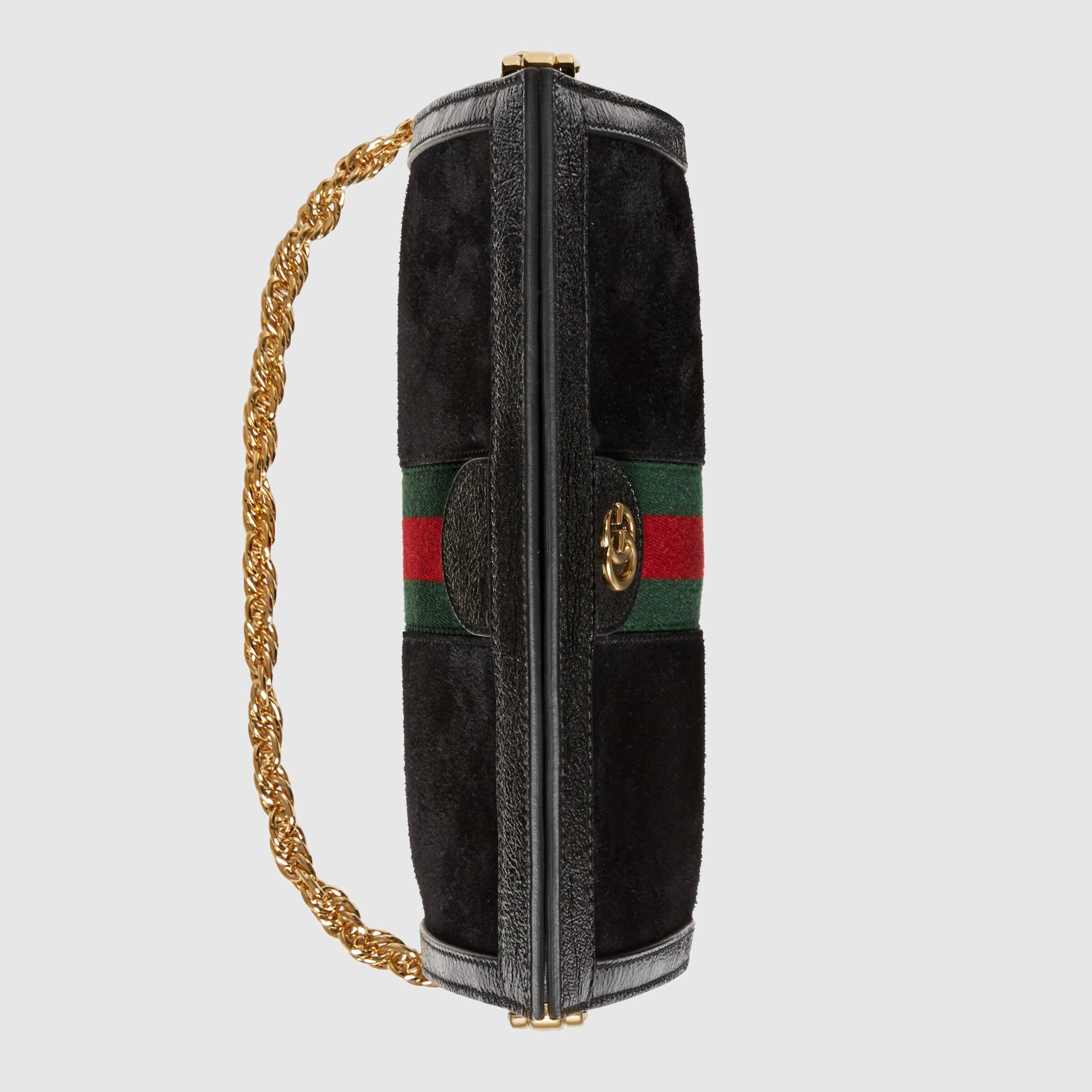 Gucci Ophidia Suede Small Shoulder Bag for Women - Black Crossbody Purse | Perfect for Daily Use, Work & Evening Out