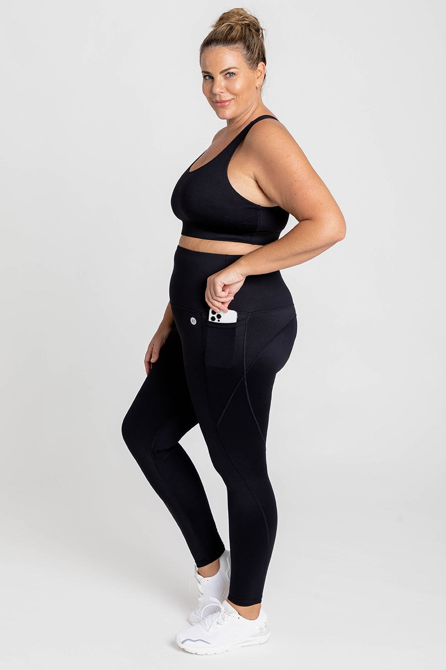 High Waist Training Pocket Move Leggings for Women - Black | Yoga, Running, Gym & Workout Activewear