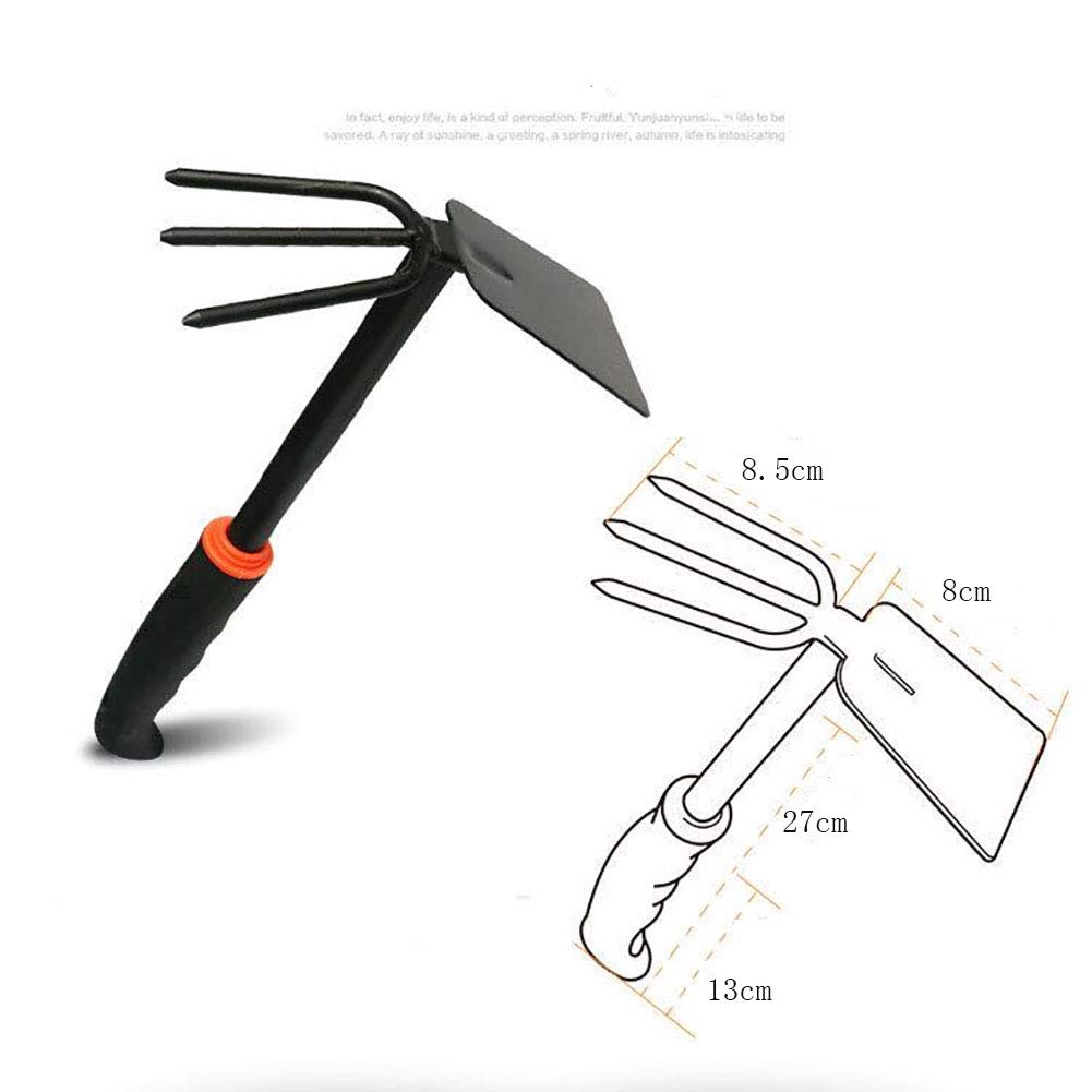 Heavy Duty 4-Piece Garden Tool Set with Non-Slip Rubber Grip - Perfect Gardening Gift for Men & Women (Black) - Ideal for Planting, Weeding & Landscaping