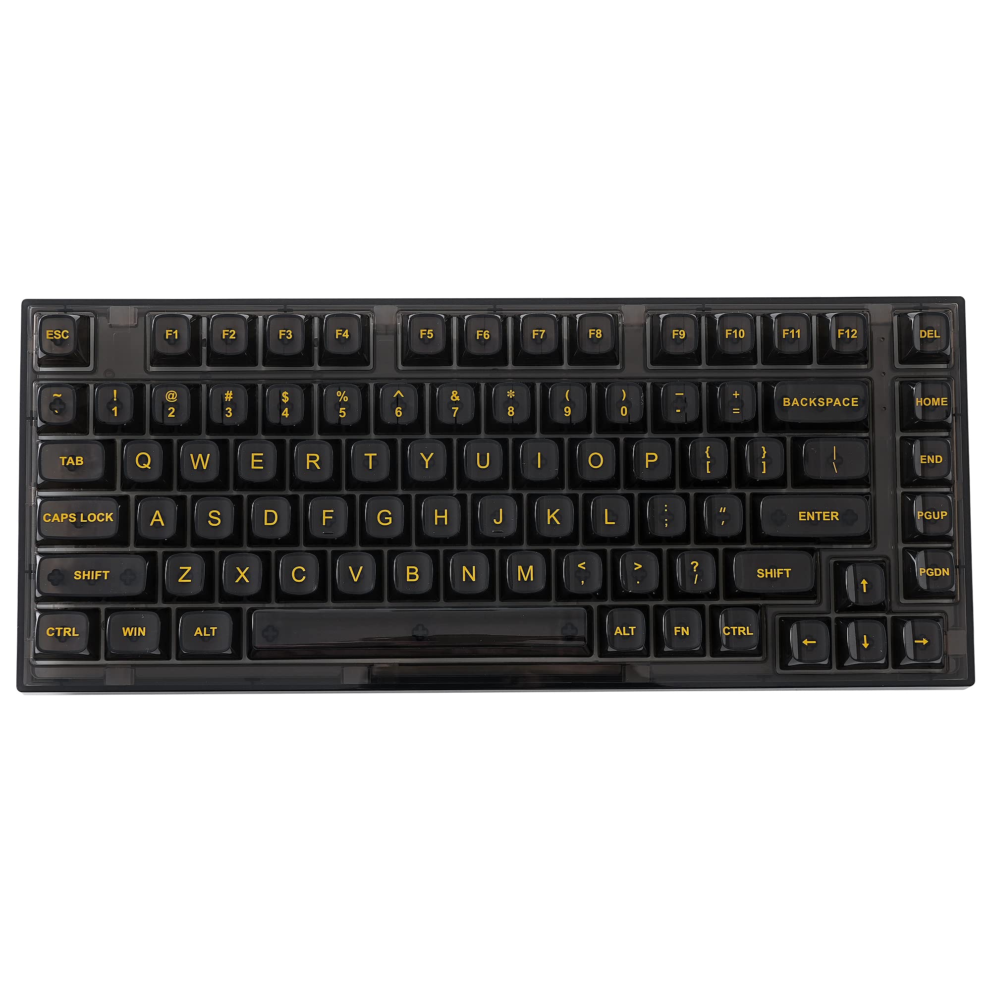 YUNZII X75 82-Key Hot Swappable Mechanical Keyboard with Transparent Keycaps | Gasket Mount 75% RGB Backlit Custom Gaming Keyboard for Windows & Mac (Crystal Ice Switch, Wired-Black) | Perfect for Typing, Gaming & Office Work