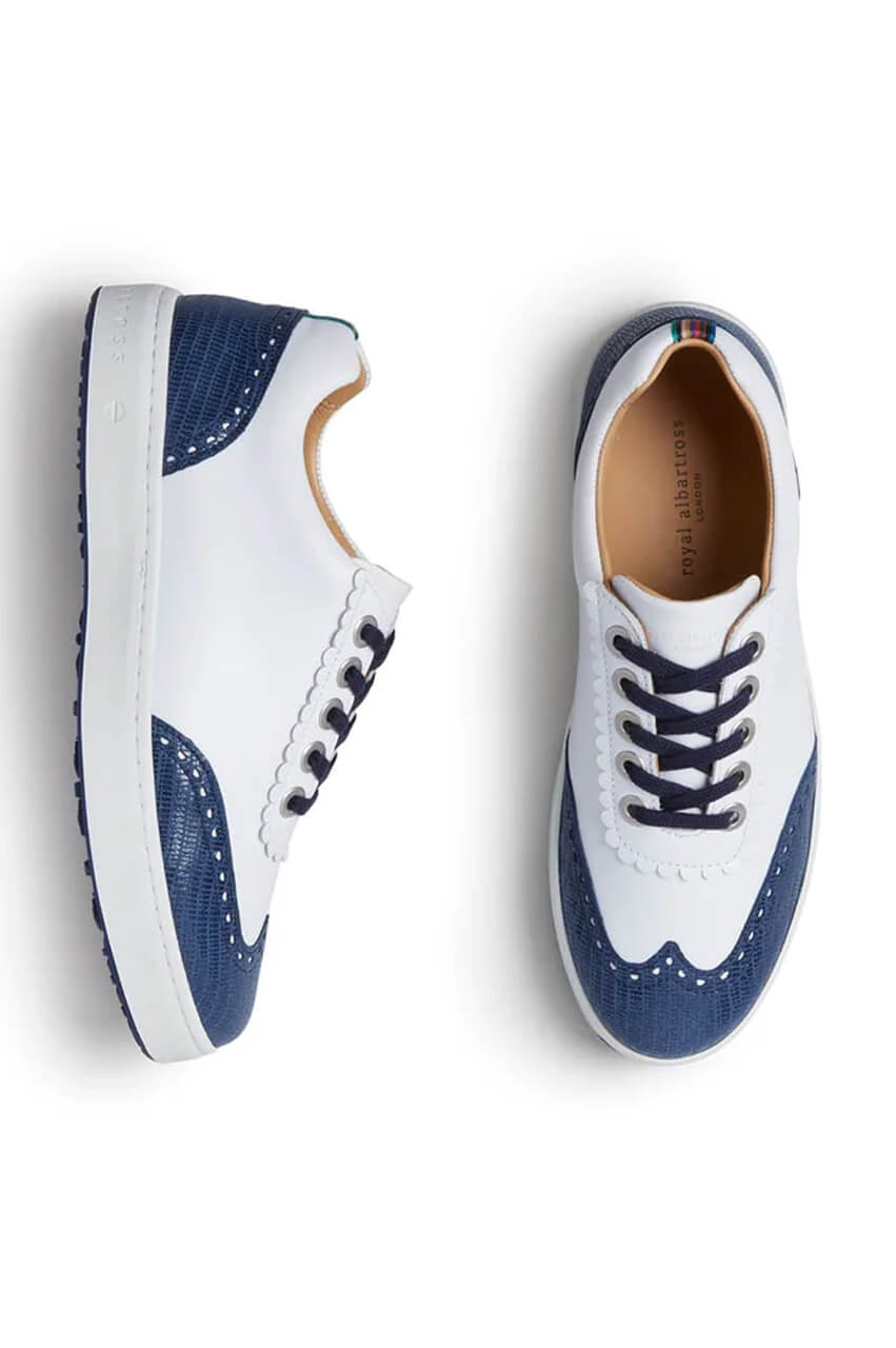 Royal Albatross Women's Golf Shoes - Primrose White & Navy | Comfortable & Stylish for Women's Golfing & Outdoor Sports
