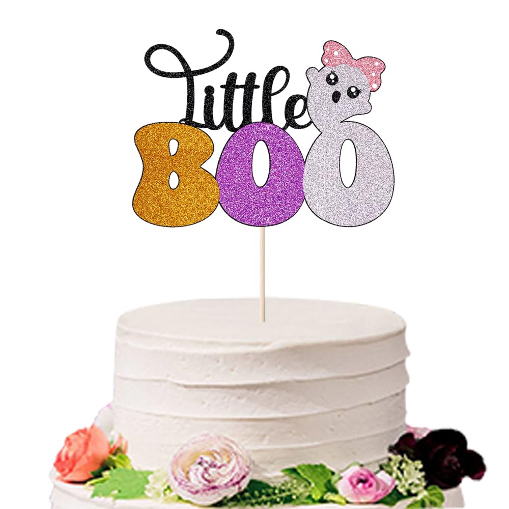Halloween Cake Topper - Little Boo Ghost Cake Decorations for Death Theme Party, Birthday & Halloween Celebrations | Perfect for Spooky Cakes, Cupcakes & Dessert Tables