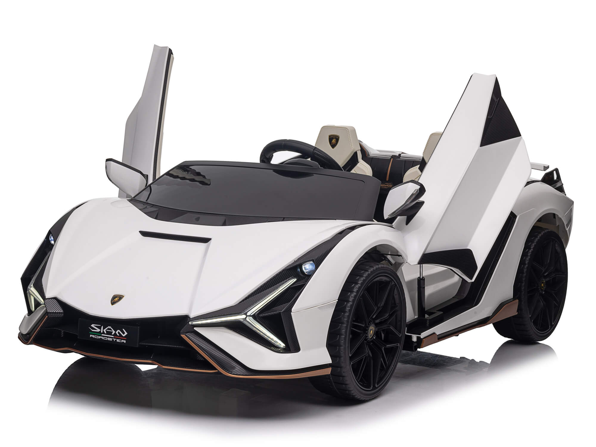 24V Lamborghini Sian Kids Electric Ride-On Car with Parent Remote Control - White | 2-Seater Battery-Powered Toy Vehicle for Boys & Girls | Perfect for Birthday Gifts, Outdoor Play & Driveway Fun