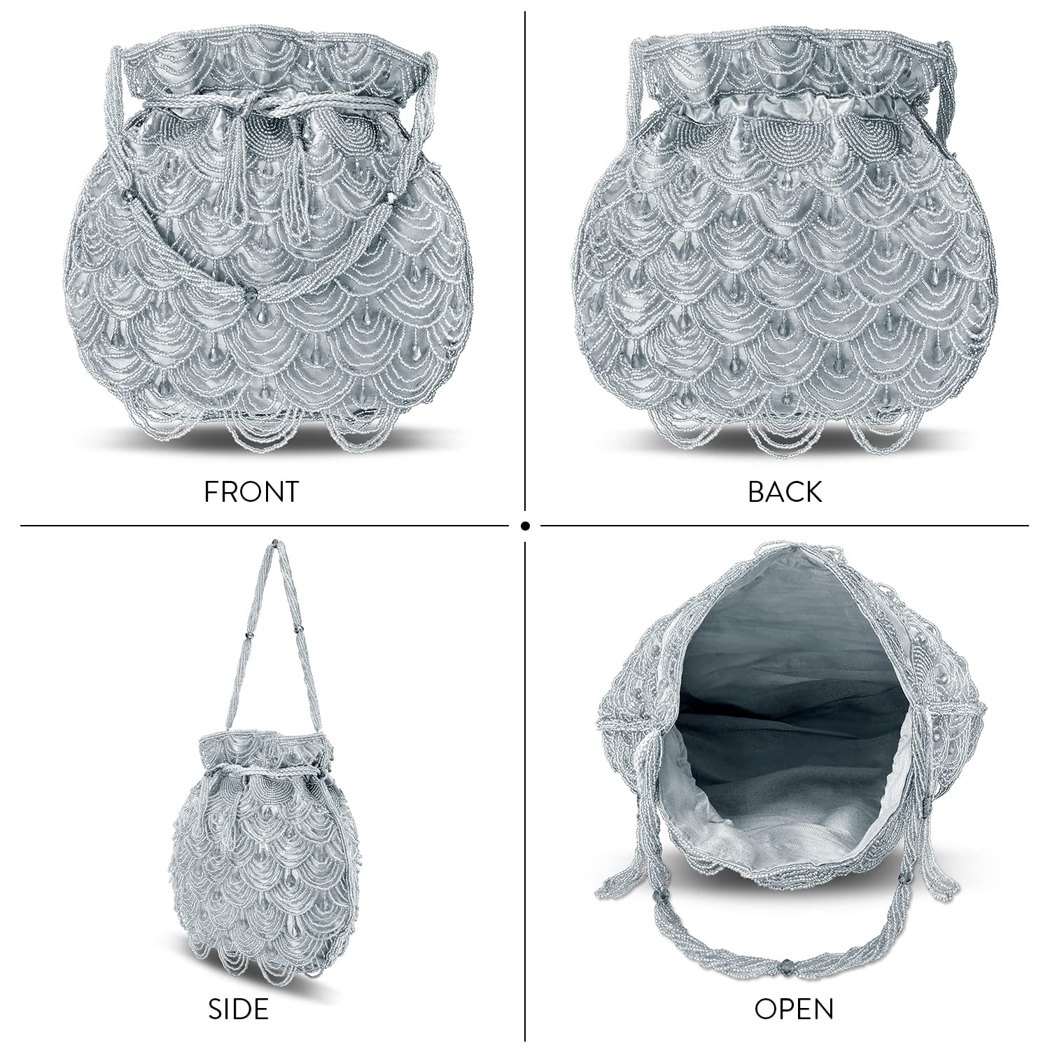 Elegant Aheli Potli Bags for Women - Ethnic Drawstring Clutch Purse | Perfect for Evening Parties, Weddings & Special Occasions