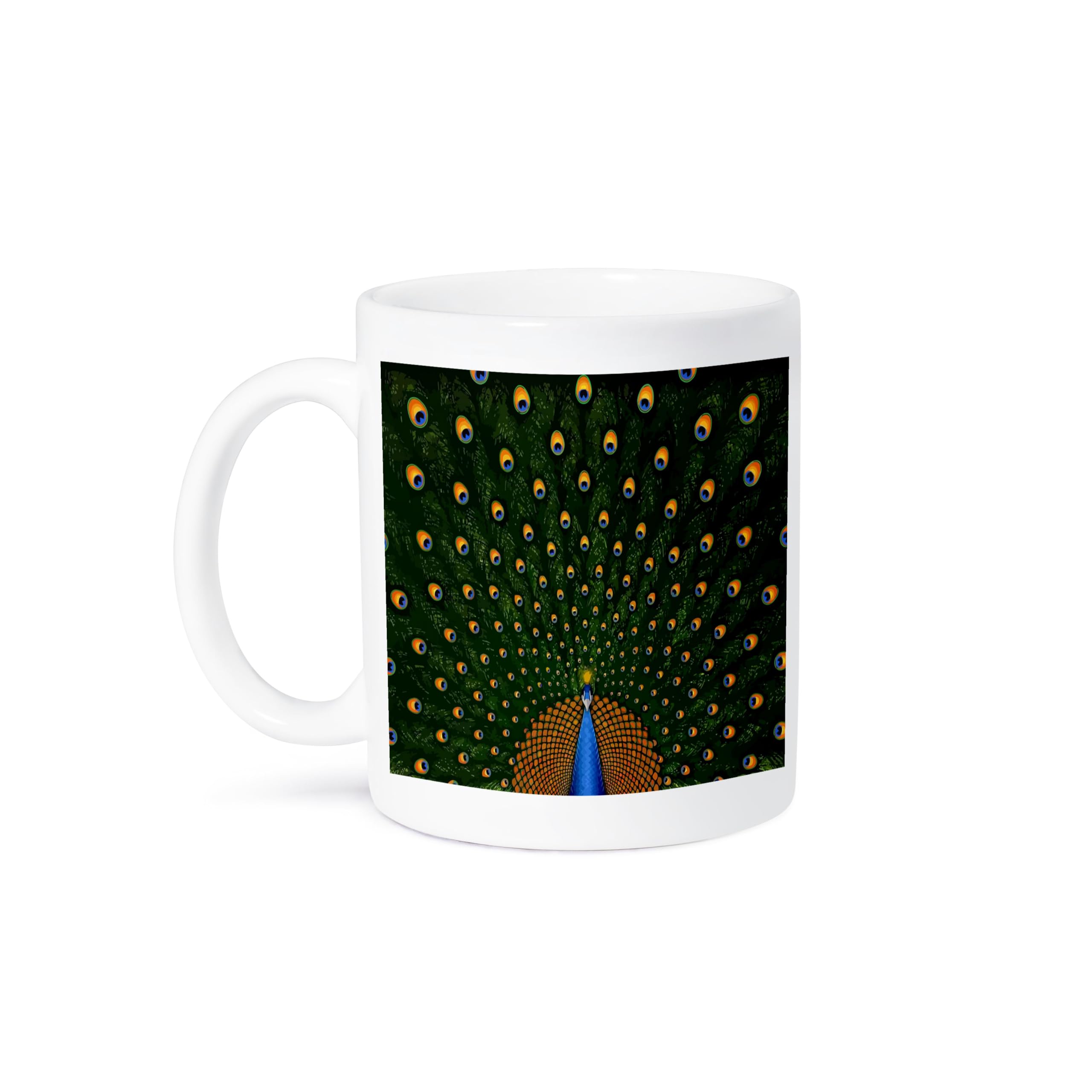 3D Rose Peacock Ceramic Coffee Mug - 11 oz Insulated Tea Cup with Handle, Perfect for Home, Office & Gifts - Elegant Peacock Design for Tea, Coffee & Hot Beverages