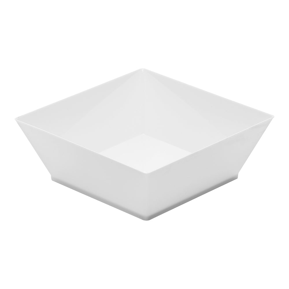 10 oz Square White Plastic Small Modern Bowl - 4.25