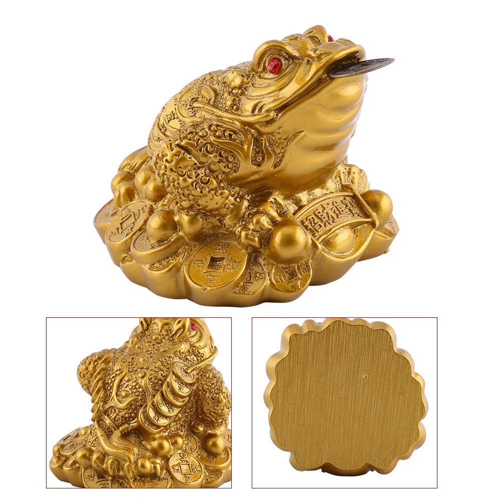 Feng Shui Three-Legged Money Frog Statue - Chinese Lucky Wealth Toad for Home & Office Decoration - Attract Prosperity & Good Fortune | Perfect for Desk, Living Room, or Business Display