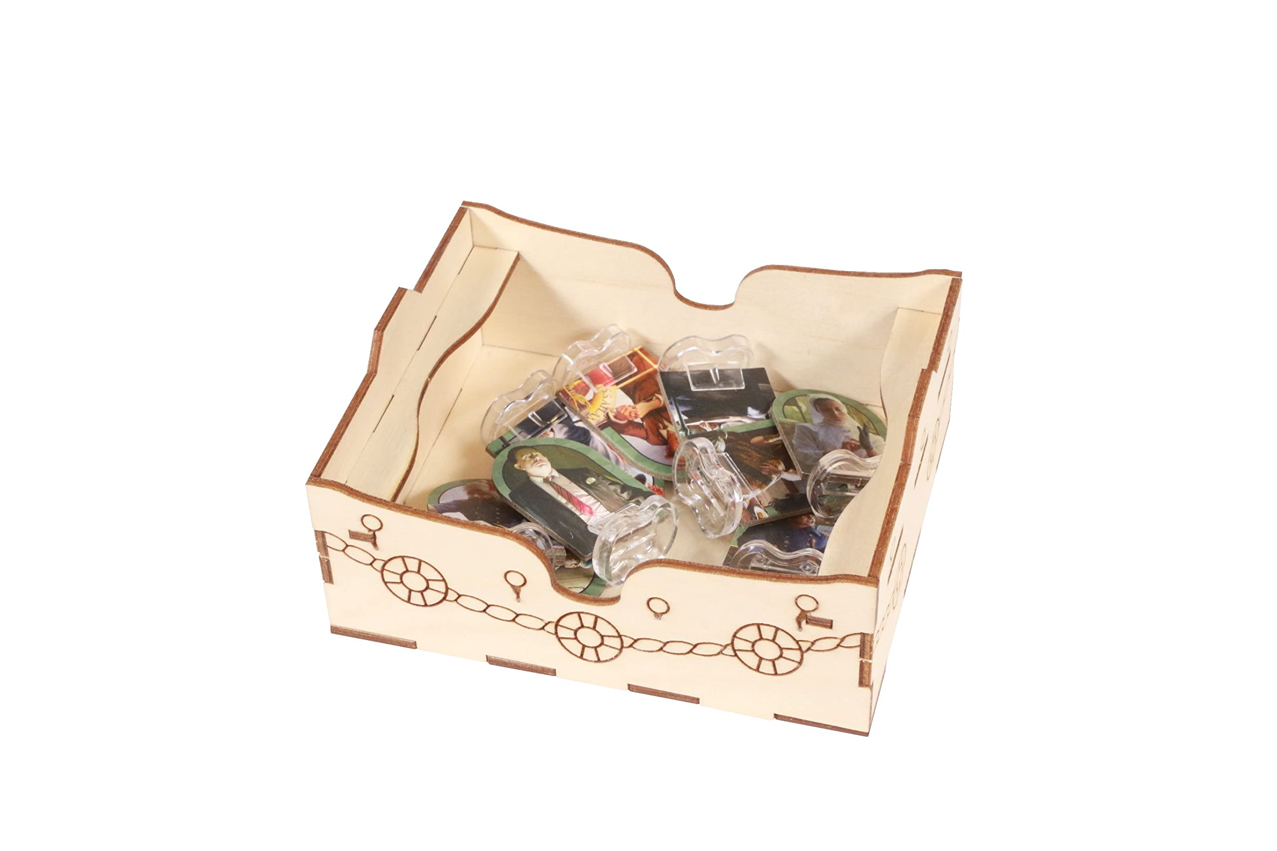 Premium Wooden Game Organizer for Unfathomable Board Game - Broken Token Storage Box with Multiple Trays | Perfect for Organized Game Nights & Tabletop RPG Sessions