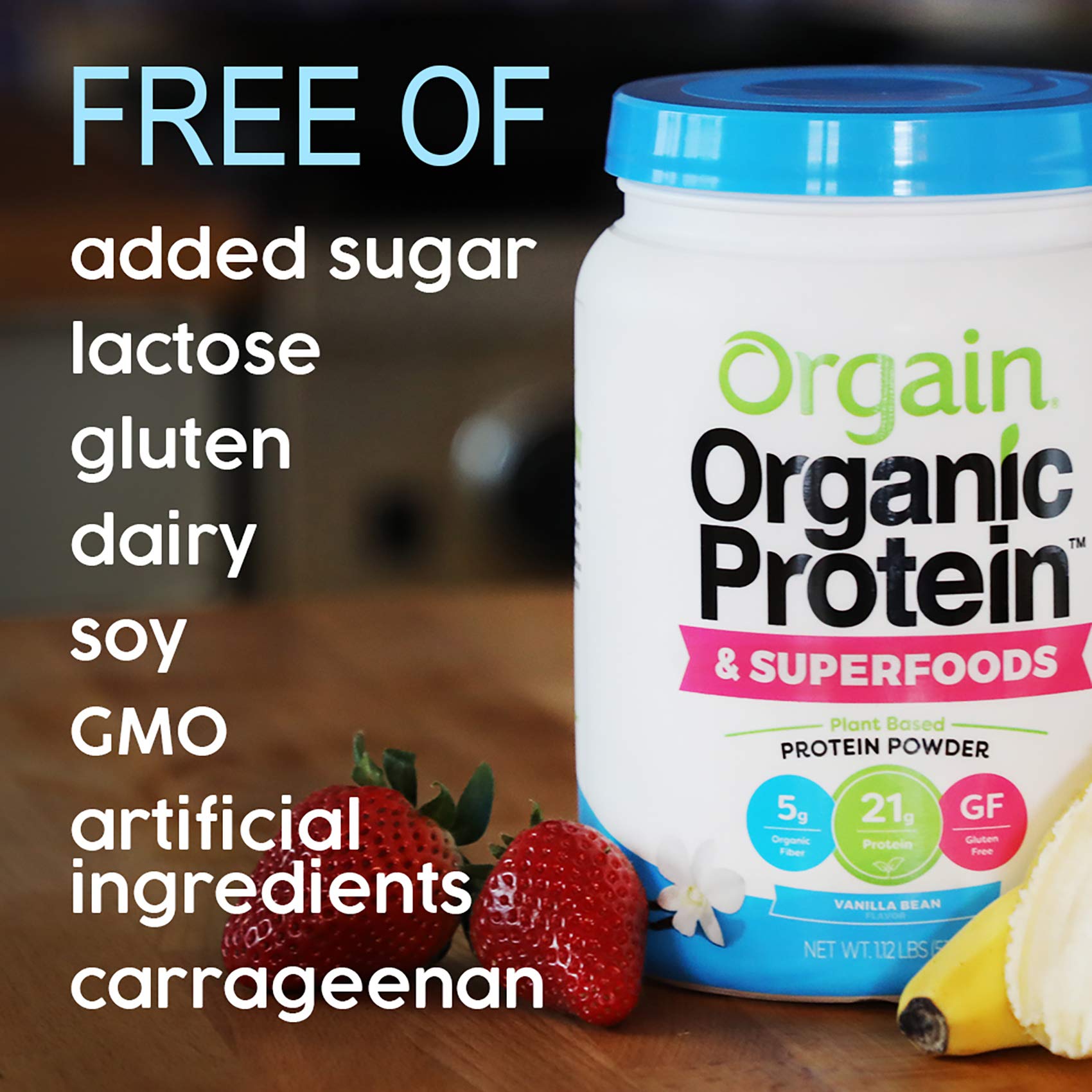 Orgain Organic Protein Powder with Superfoods, Vanilla Bean - 2.02lb | Kids Nutritional Protein Shake, Vanilla (12 Pack) - Perfect for Post-Workout Recovery & Healthy Kids Snacks