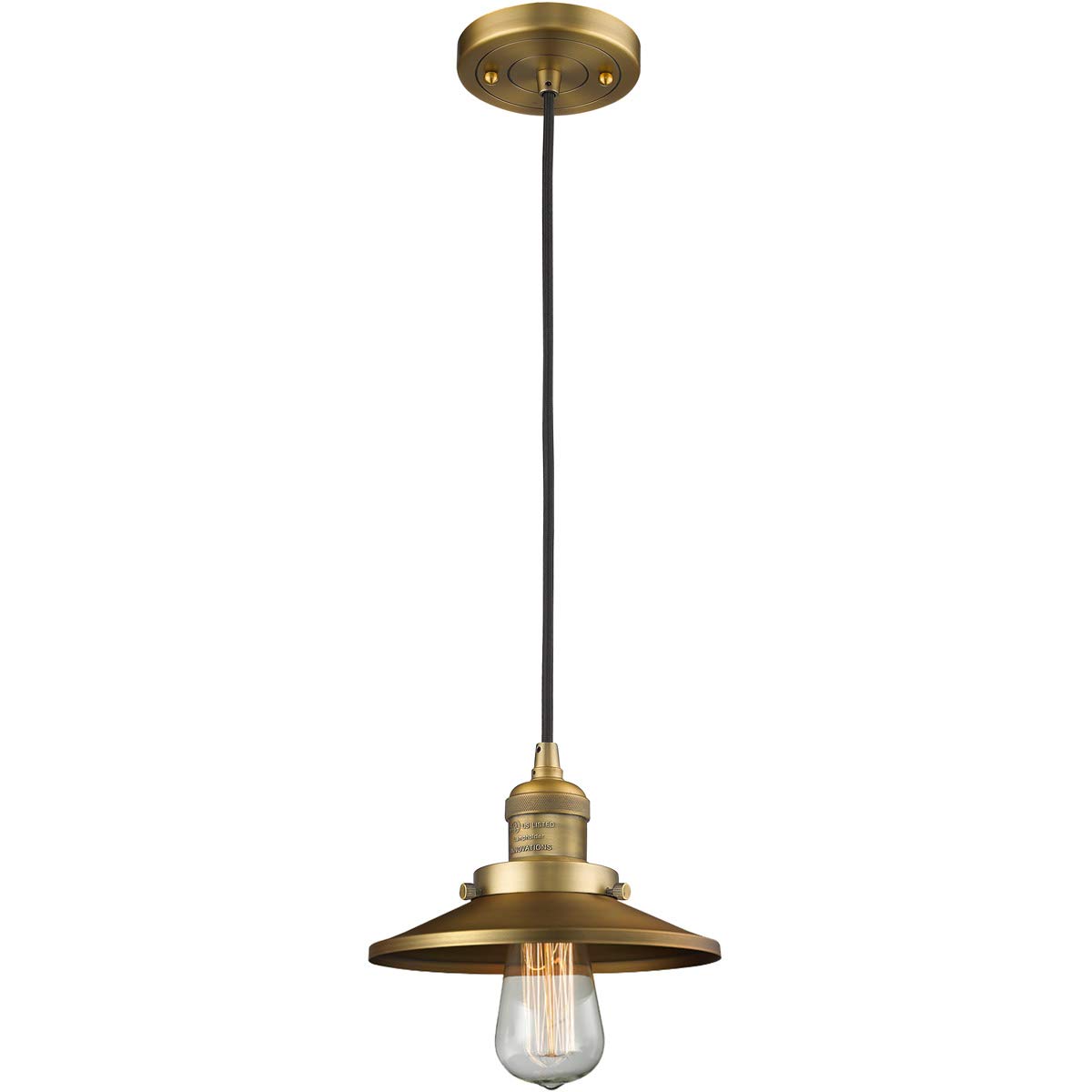 Vintage Dimmable LED Mini Pendant Light - Brushed Brass Finish, Energy Efficient 1-Light Fixture for Kitchen Island, Dining Room, or Bar Counter Decor