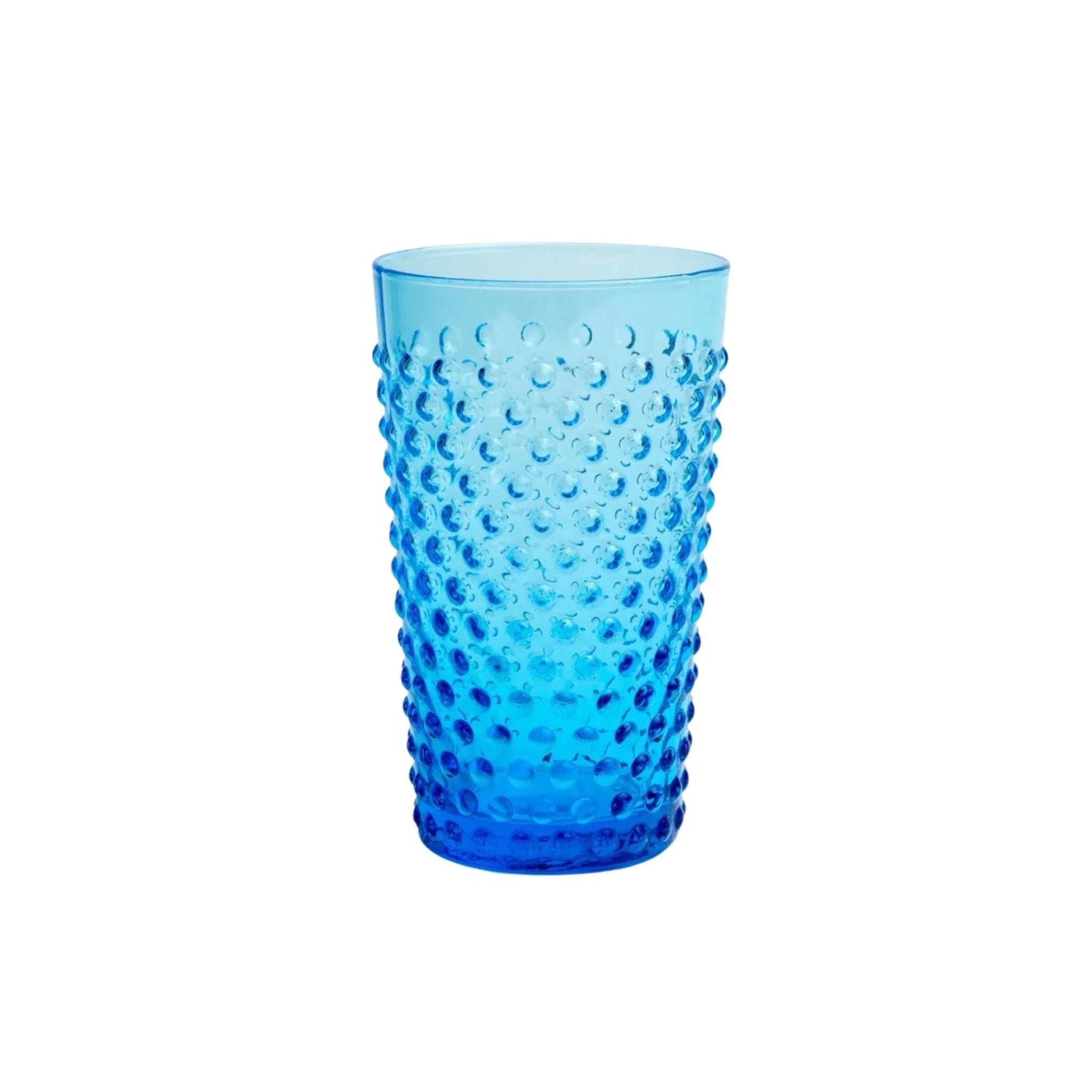 Hand Blown Glass with Raised Dots - True Blue Drinking Glasses for Wine, Cocktails & Home Decor - Elegant Barware & Unique Gift Idea