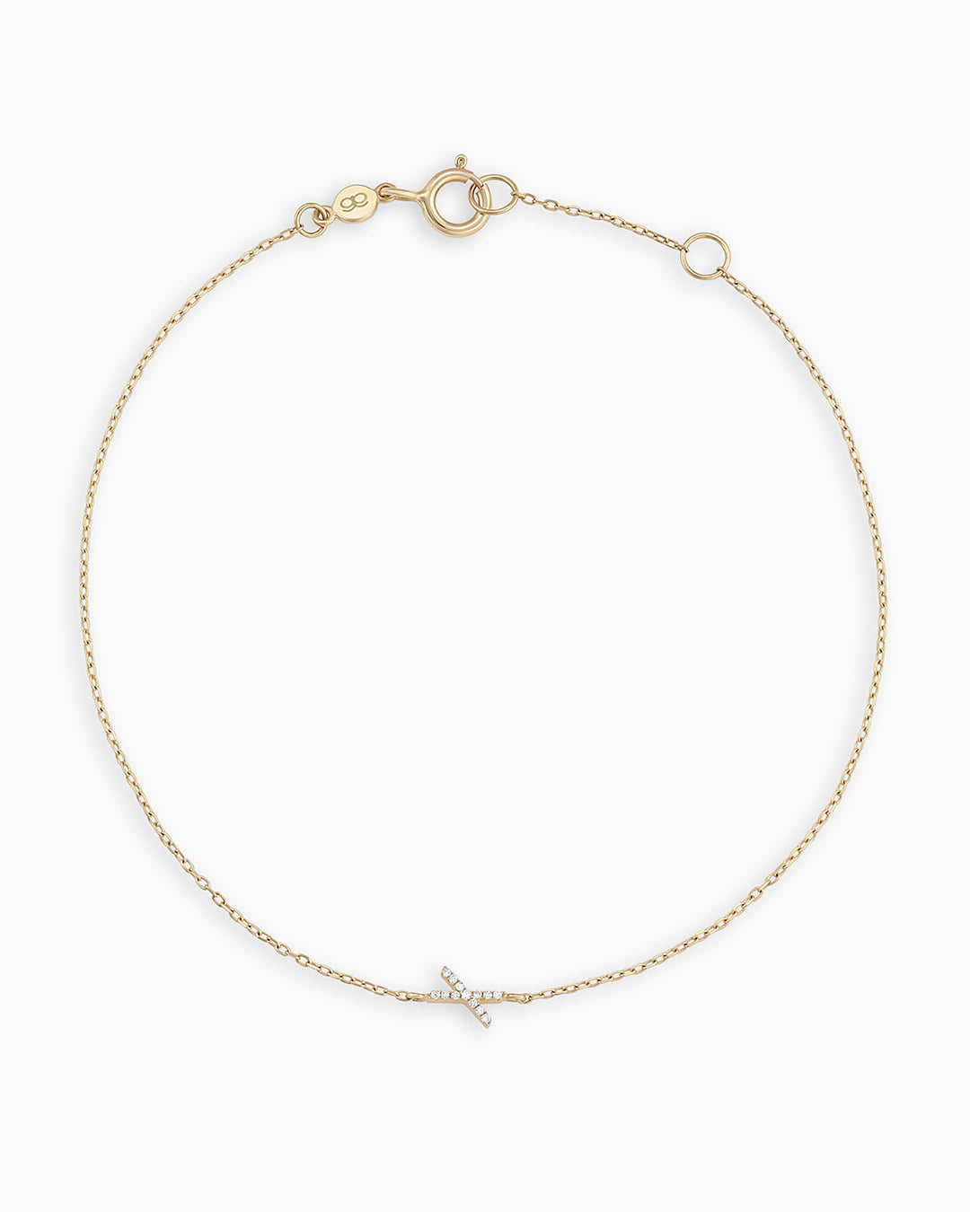 Diamond Pavé Alphabet Bracelet - Personalized Initial Letter Bracelet for Women, Sterling Silver or Gold Plated, Elegant Gift for Birthday, Anniversary, Valentine's Day | Perfect for Everyday Wear & Special Occasions