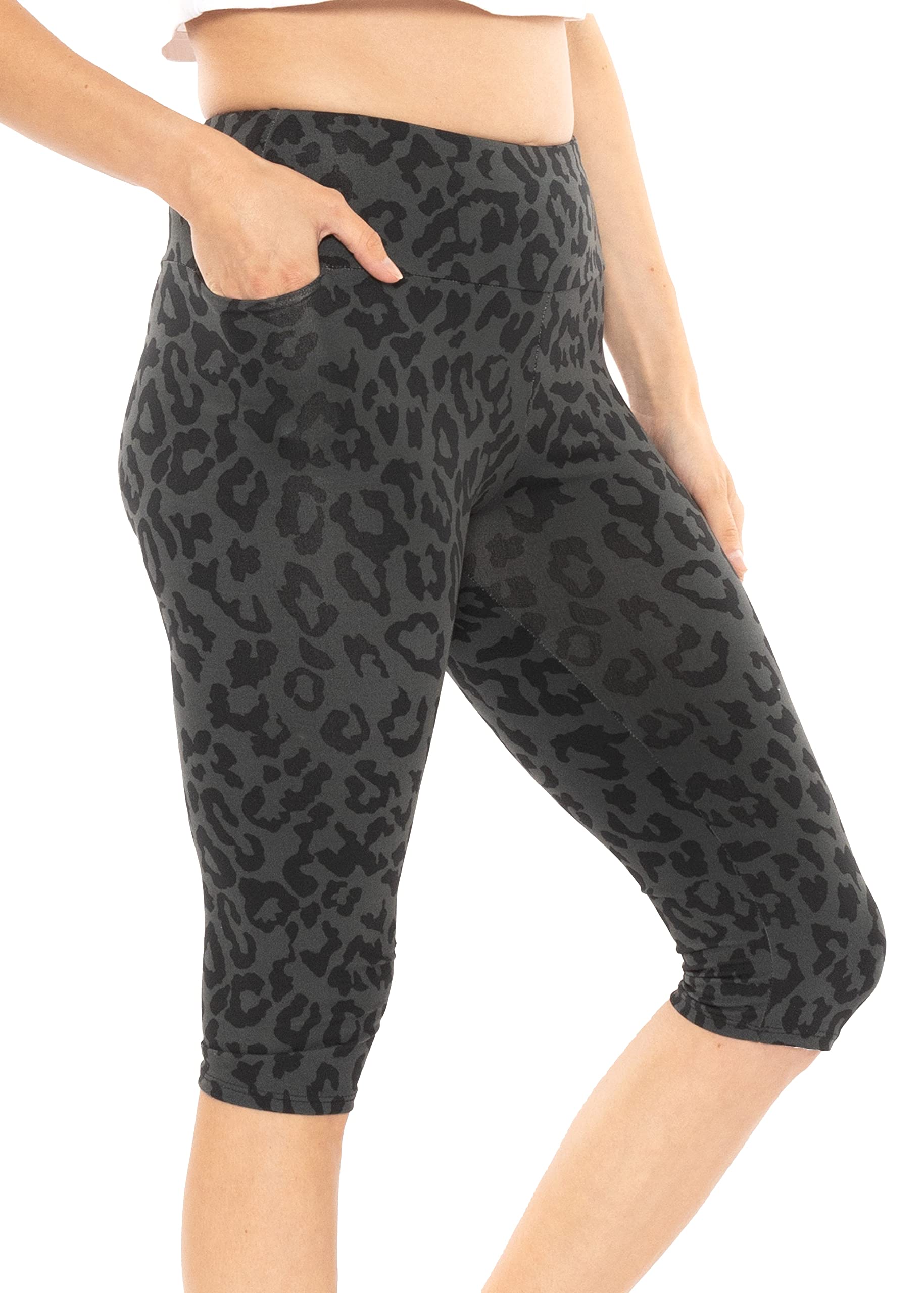 Oh So Soft High Waist Leggings, Knee-Length Leggings & Biker Shorts with Pockets - Perfect for Yoga, Running & Everyday Wear