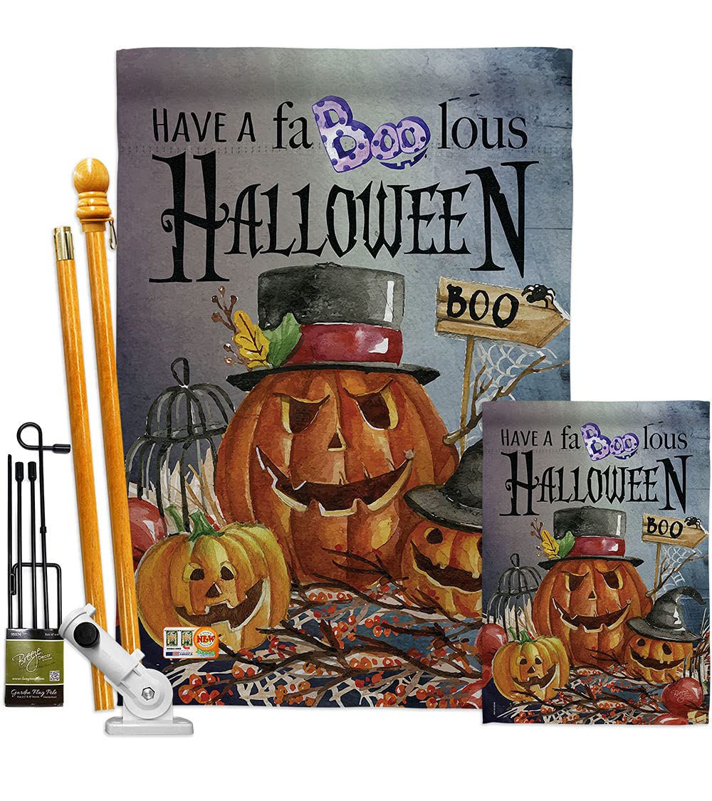 Halloween Decorative Flags Set - House & Garden Vertical Kit for Fall Decor