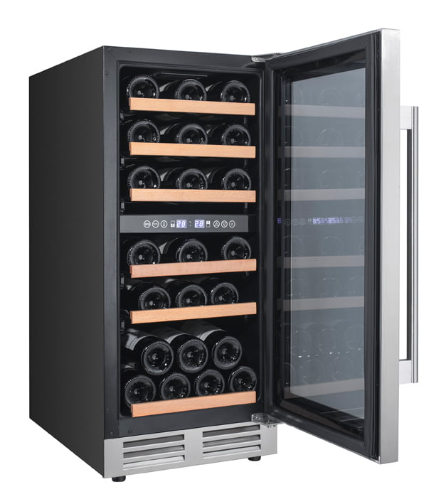 Avanti WCF282E3SD 28 Bottle Dual Zone Wine Cooler Refrigerator - Seamless Glass Door, Built-in or Freestanding - Perfect for Home Bars, Restaurants, and Wine Cellars