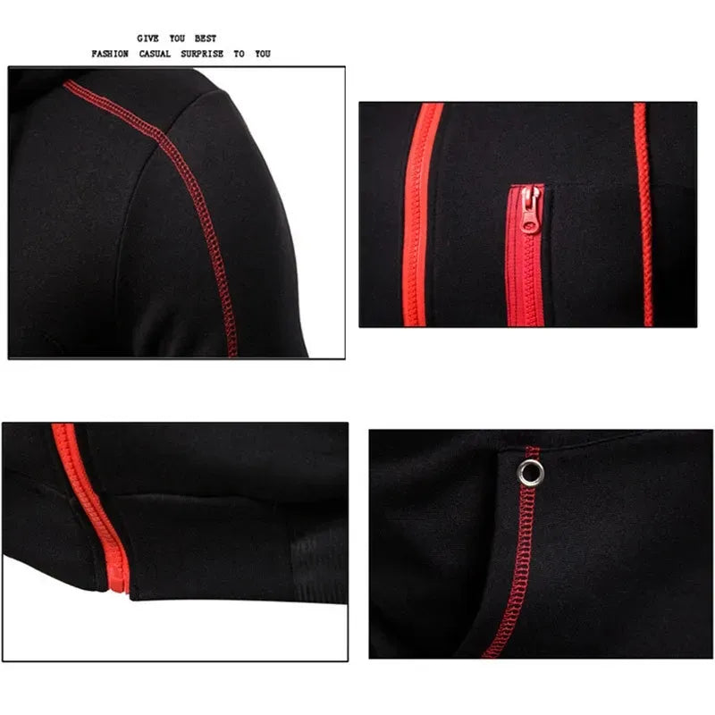 Men's King Printed Tracksuit Set - Zipper Hoodie & Pants 2 Piece Winter Gym Outfit for Jogging, Fitness & Casual Wear | Perfect for Workouts, Running & Street Style Fashion