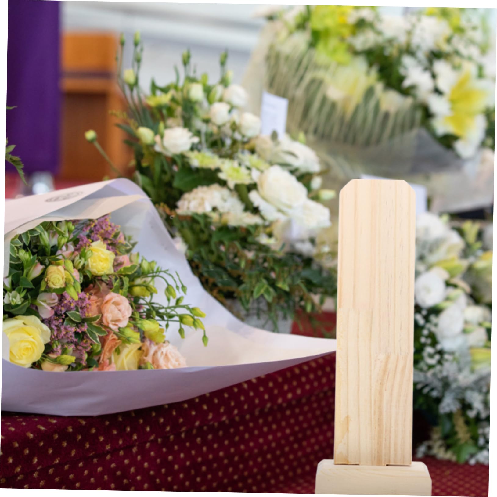 TEHAUX Wooden Memorial Spirit Card for Temple Offering - Handcrafted Worship Board for Buddhist Altar Decor, Home Shrine & Ancestral Ceremonies
