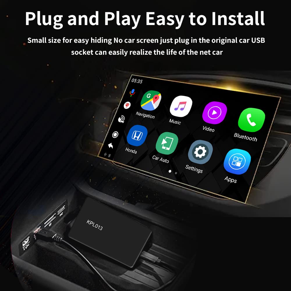 Wireless CarPlay Adapter for Cars with Wired CarPlay (2016+ Models) - Android 10.0 AI Box, 2GB RAM 32GB ROM, Wireless Mirror Link, Multimedia Player - Perfect for Commuting, Road Trips & In-Car Entertainment