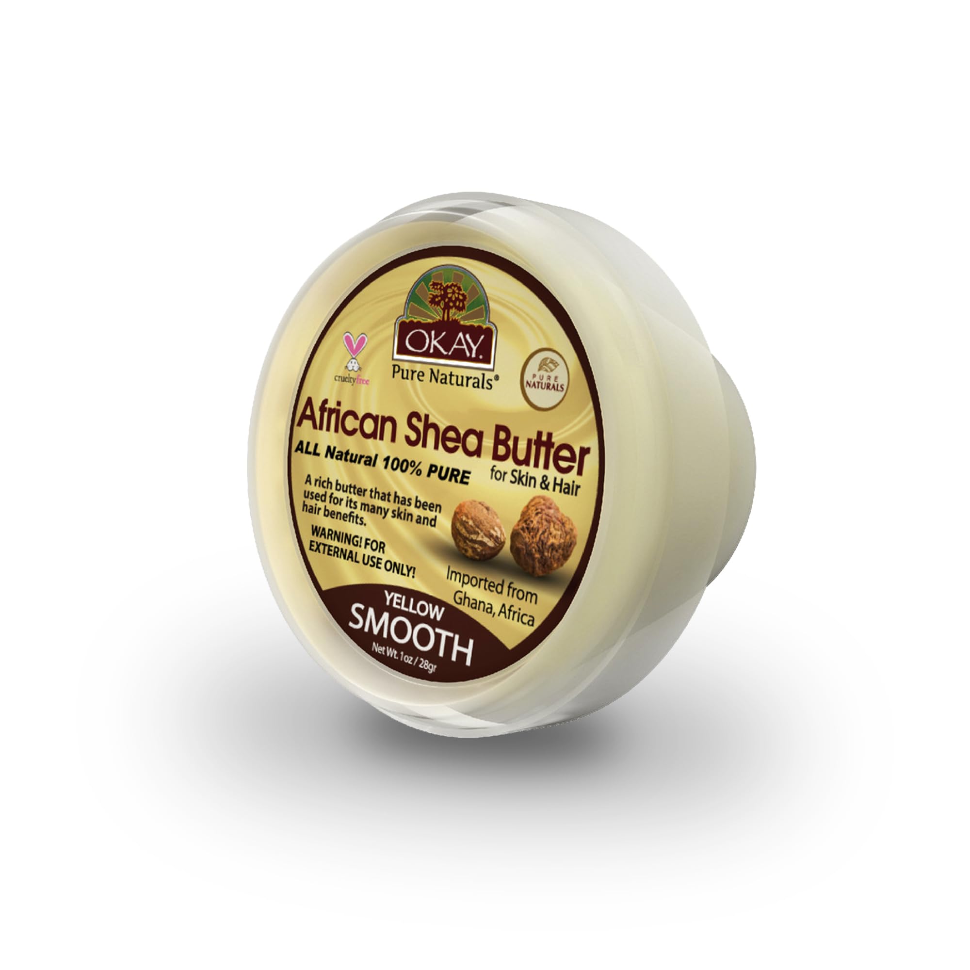 Pure Unrefined Shea Butter 1 oz - 100% Natural Moisturizer for Dry Skin, Hair & Body - Yellow Shea Butter Jar for DIY Skincare, Eczema & Stretch Marks Relief