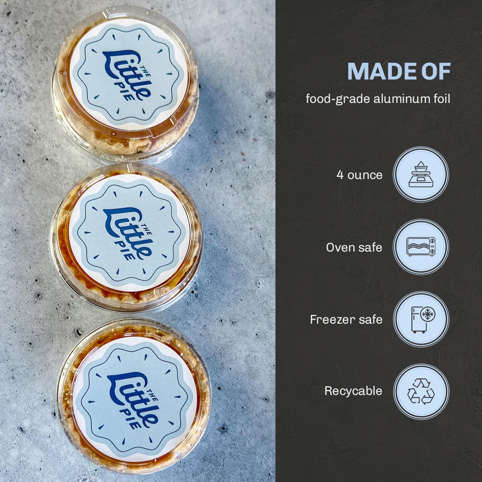 KitchenDance 4oz Disposable Aluminum Baking Cups with Lids - 2000 Pack Blue Stackable Foil Pans for Creme Brulee, Flan, Cupcakes, Mousse - Perfect for Home Baking, Catering & Party Desserts