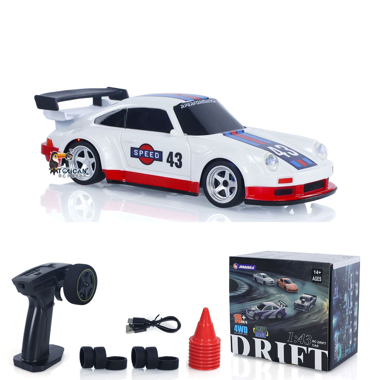 2.4Ghz Mini RC Drift Car 1/43 Scale - 4WD High Speed Remote Control Racing Vehicle with LED Lights (US Stock) - Perfect for Indoor Racing, Drifting Practice & Kids Birthday Gifts