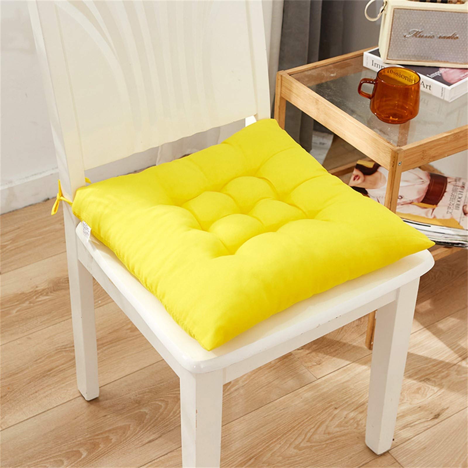 Scceatti 16x16 Inch Outdoor Chair Cushions with Ties - Thick Patio Chair Pads for Comfort & Softness - Perfect for Yoga Chairs, Dining Chairs, Desk Chairs, Office & Home Decor - Ideal for Backyard, Patio, Garden, and Indoor Use