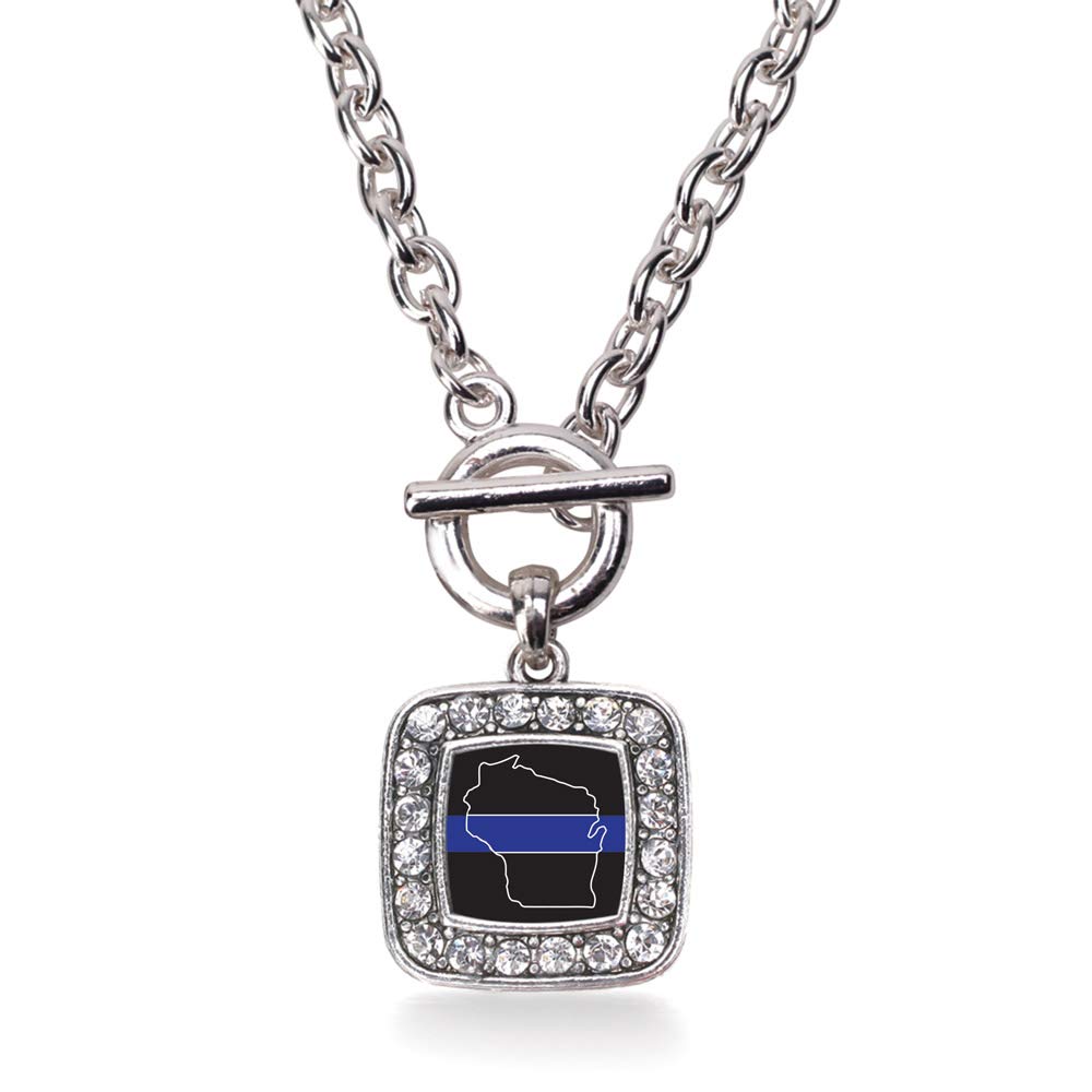 Elegant 18 Inch Silver Square Charm Necklace with Cubic Zirconia - Perfect for Women's Everyday Wear, Date Nights & Special Occasions