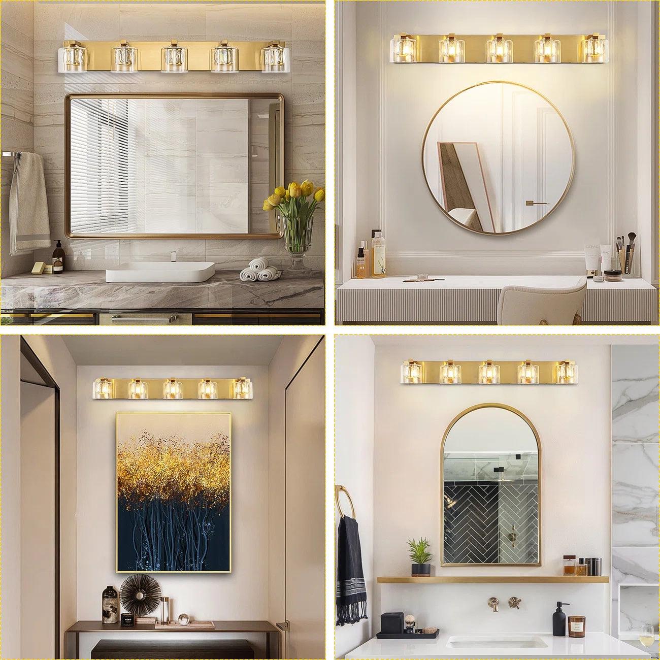 Kolt Modern 5-Light Bathroom Vanity Lighting Fixture - Elegant LED Vanity Light for Bathroom Mirror, Perfect for Modern Home Decor & Spa-Like Ambience