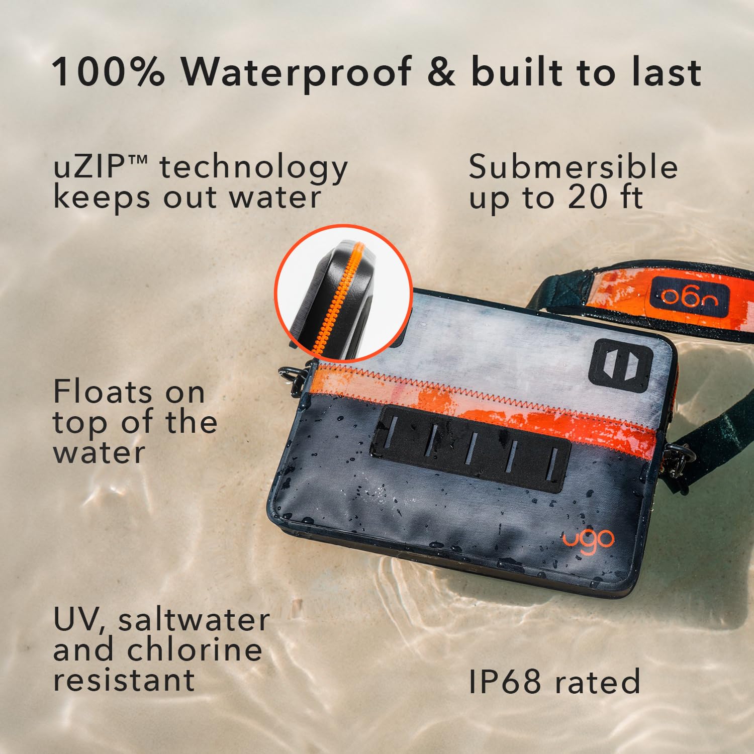 Ugo Wear Waterproof Tablet Case - Floating Dry Bag & Clear Touchscreen Pouch for Tablets Up to 13