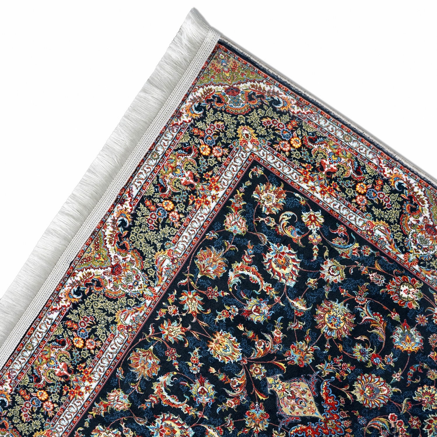 Premium Muslim Prayer Rug - Black & Floral Design Islamic Prayer Mat for Home, Mosque & Travel | Non-Slip & Portable for Daily Salah Prayers