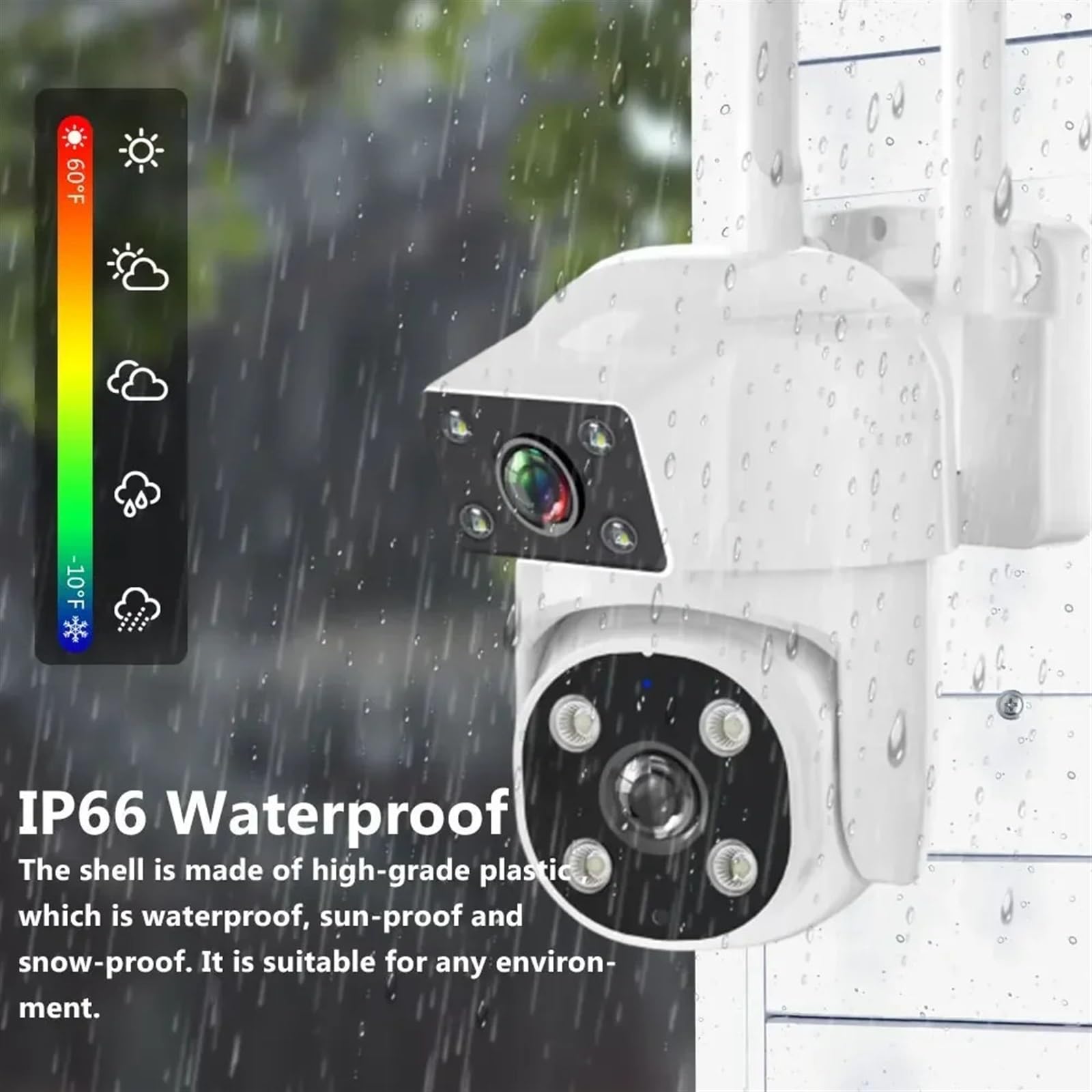 8MP 4K Dual Lens Wireless Outdoor Security Camera with PIR Human Detection, Motion Tracking, Dual Screen & IP66 Weatherproof - Ideal for Home Surveillance, Business Security & Property Monitoring (Includes 128GB SD Card)
