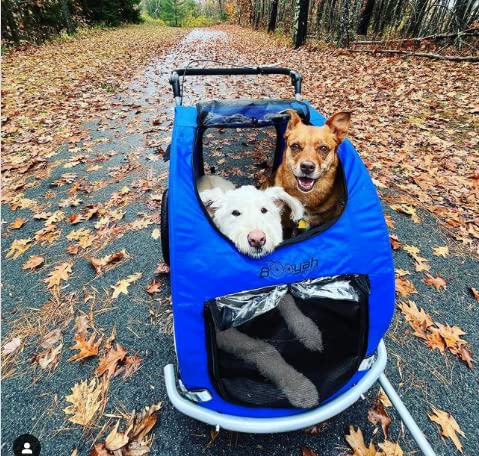 Booyah Extra Large Pet Bike Trailer - Shock-Absorbing Dog Stroller & Jogger Cart for Medium to Large Dogs | Safe Non-Tipping Design | Perfect for Cycling, Jogging & Outdoor Adventures