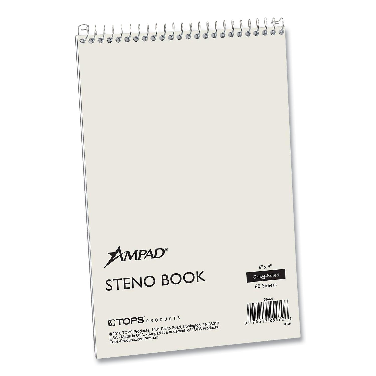 Ampad® Steno Notebooks - Gregg Rule, 60 Green Tint Pages, 6