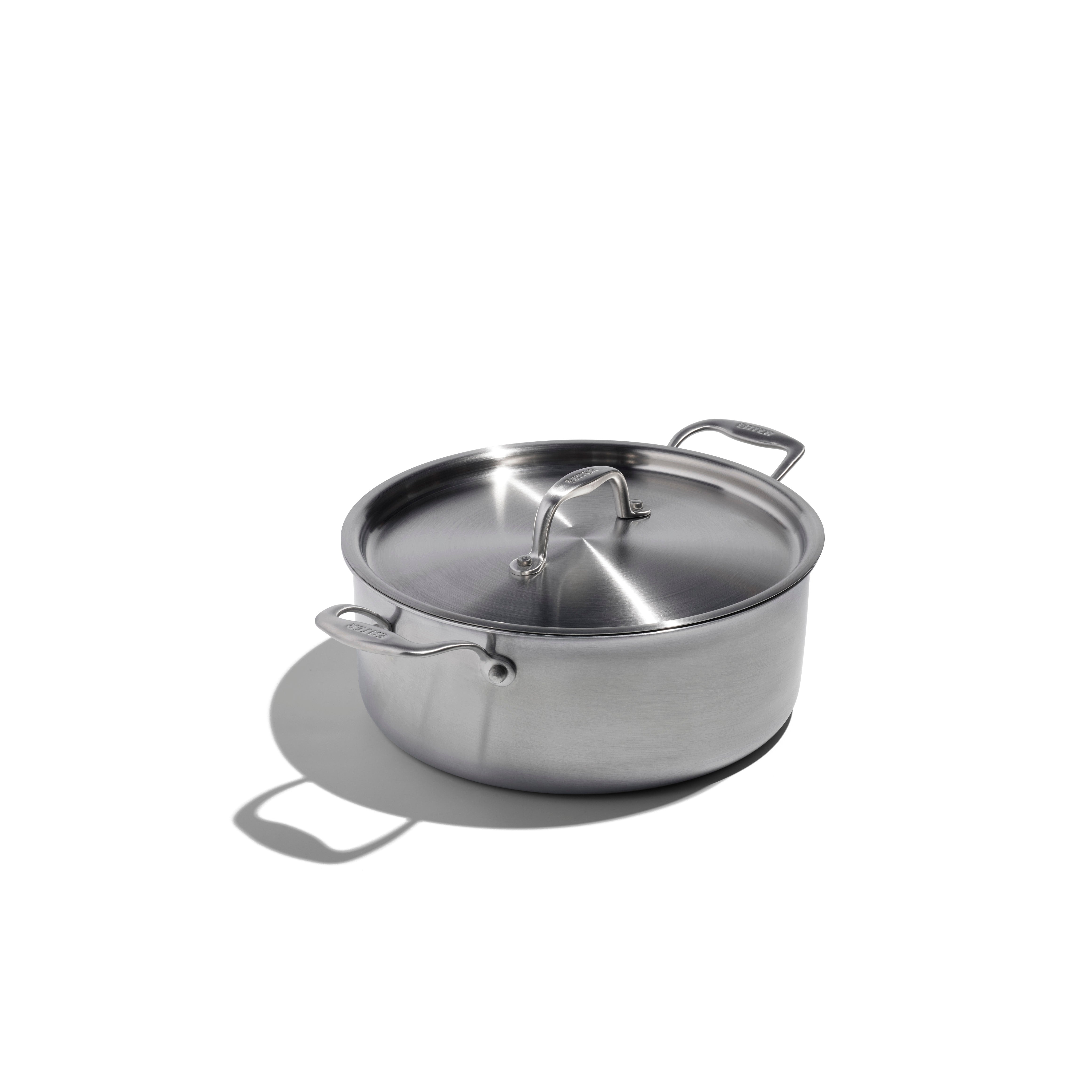 Heritage Steel 6 Quart Rondeau Dutch Oven with Lid - Premium Stainless Steel Cookware for Braising, Stewing & Baking - Perfect for Home Chefs & Professional Kitchens