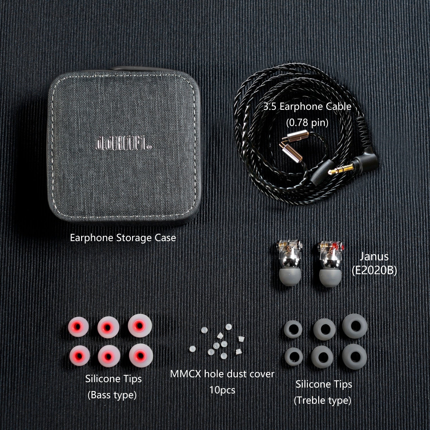 DD ddHiFi E2020B Janus2 Dual Sockets High-Fidelity Dynamic Driver IEMs (Open Box) - Perfect for Audiophiles, Music Producers & Commuters