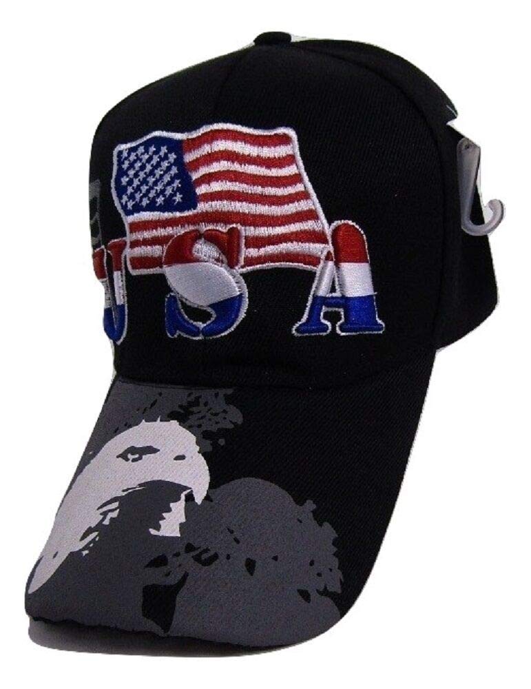 Premium Embroidered American Bald Eagle Shadow Flag Baseball Cap - Patriotic USA Hat for Men & Women - Perfect for 4th of July, Veterans Day & Outdoor Activities