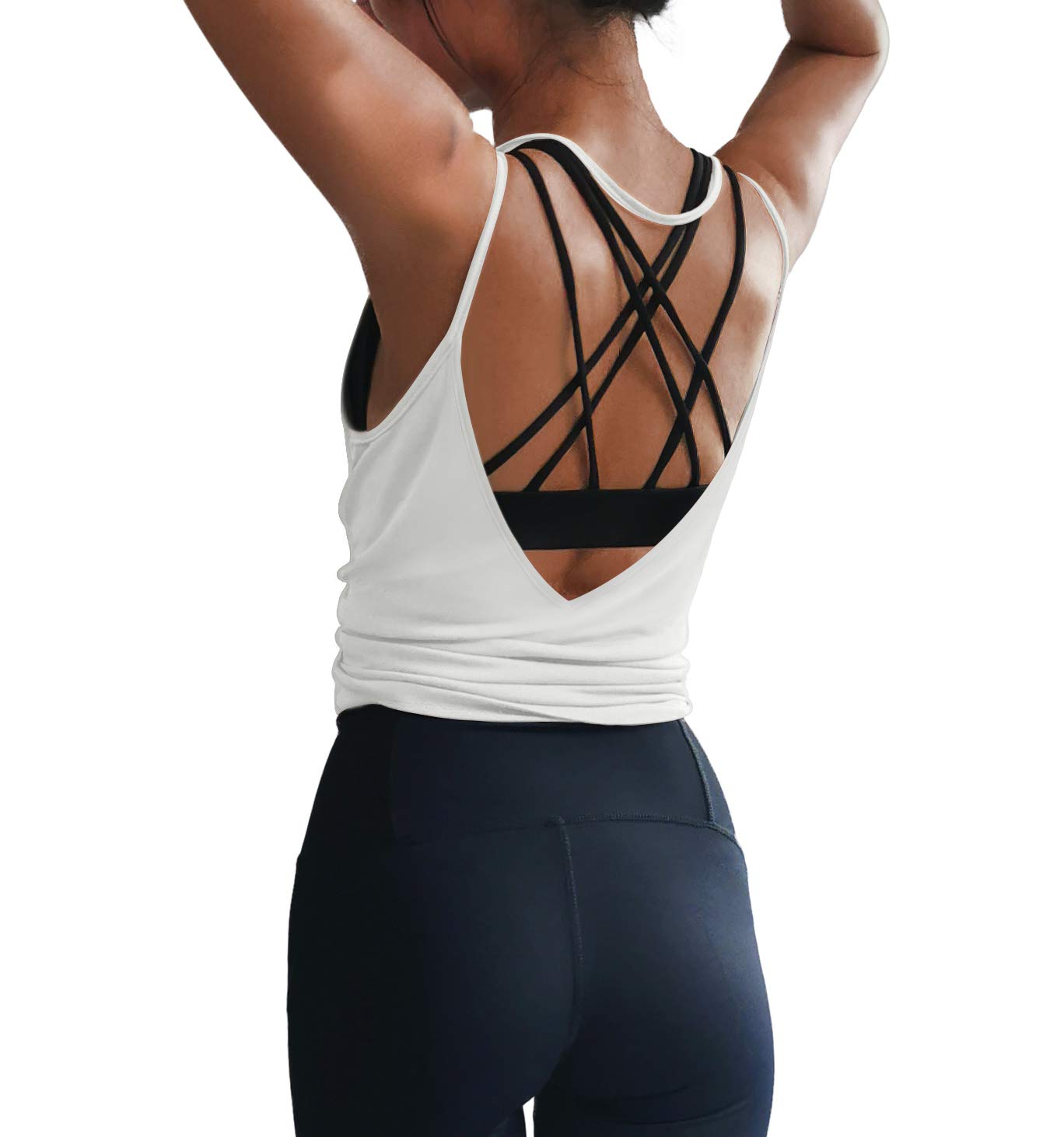 LEXISLOVE Women's Workout Shirts - Sexy Open Back Activewear, Yoga Tank Tops for Gym, Running & Fitness | Breathable Sports Clothes for Women