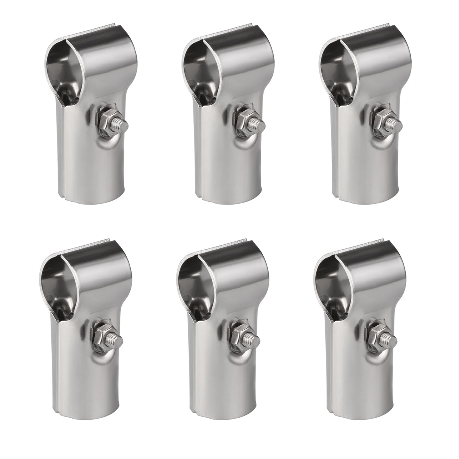 6 PCS 1 3/8 Inch End Rail T Clamp - Heavy Duty Galvanized Steel Chain Link Fence Clamps with Bolts & Nuts for 1-3/8